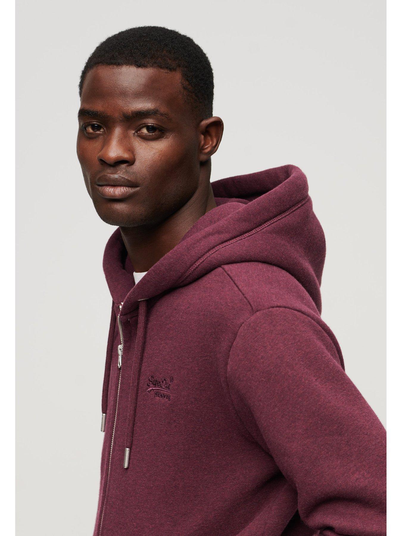 Superdry Essential Logo Zip Hoodie Dark Red Very