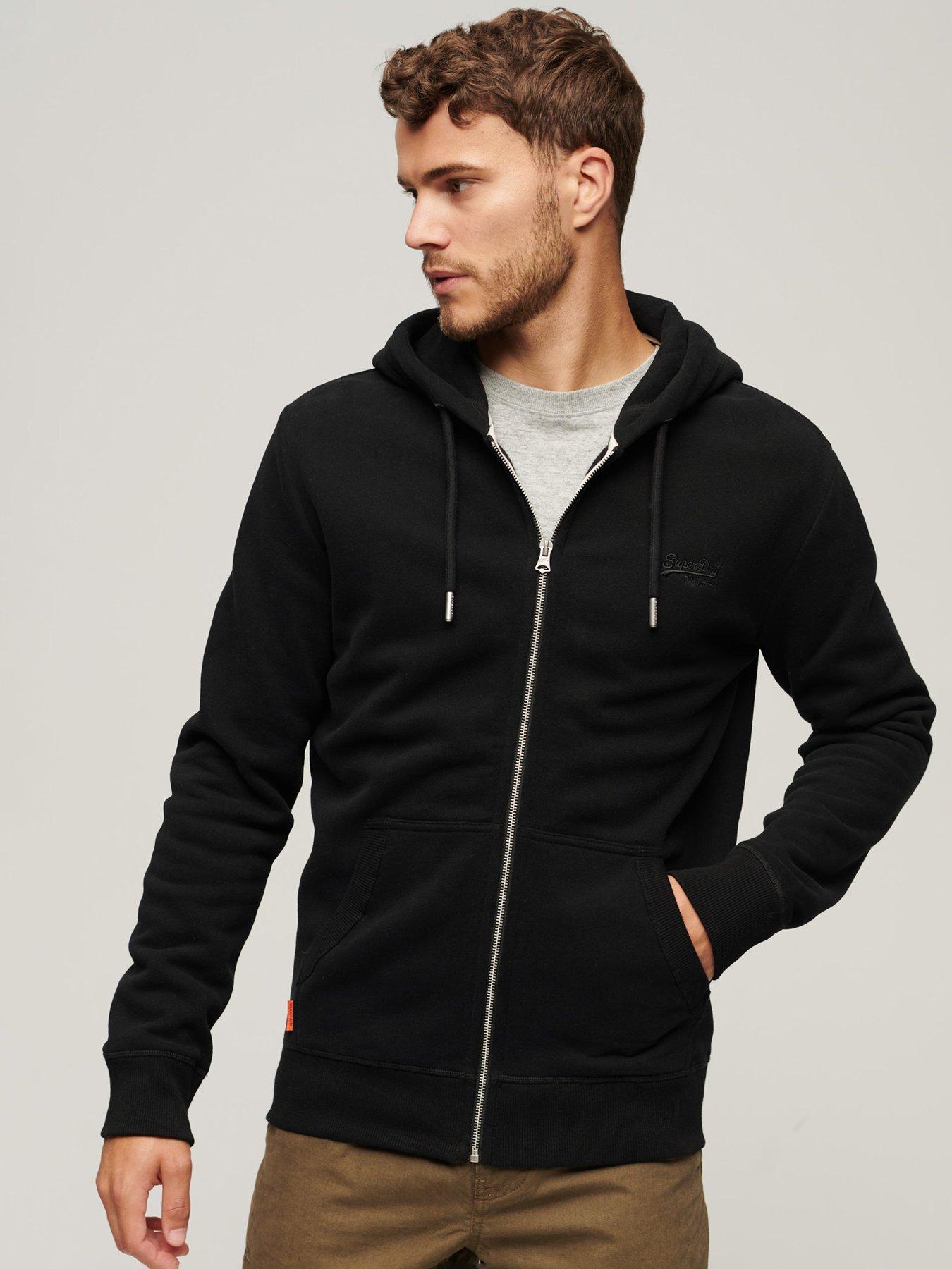 Essential Logo Zip Hoodie Black