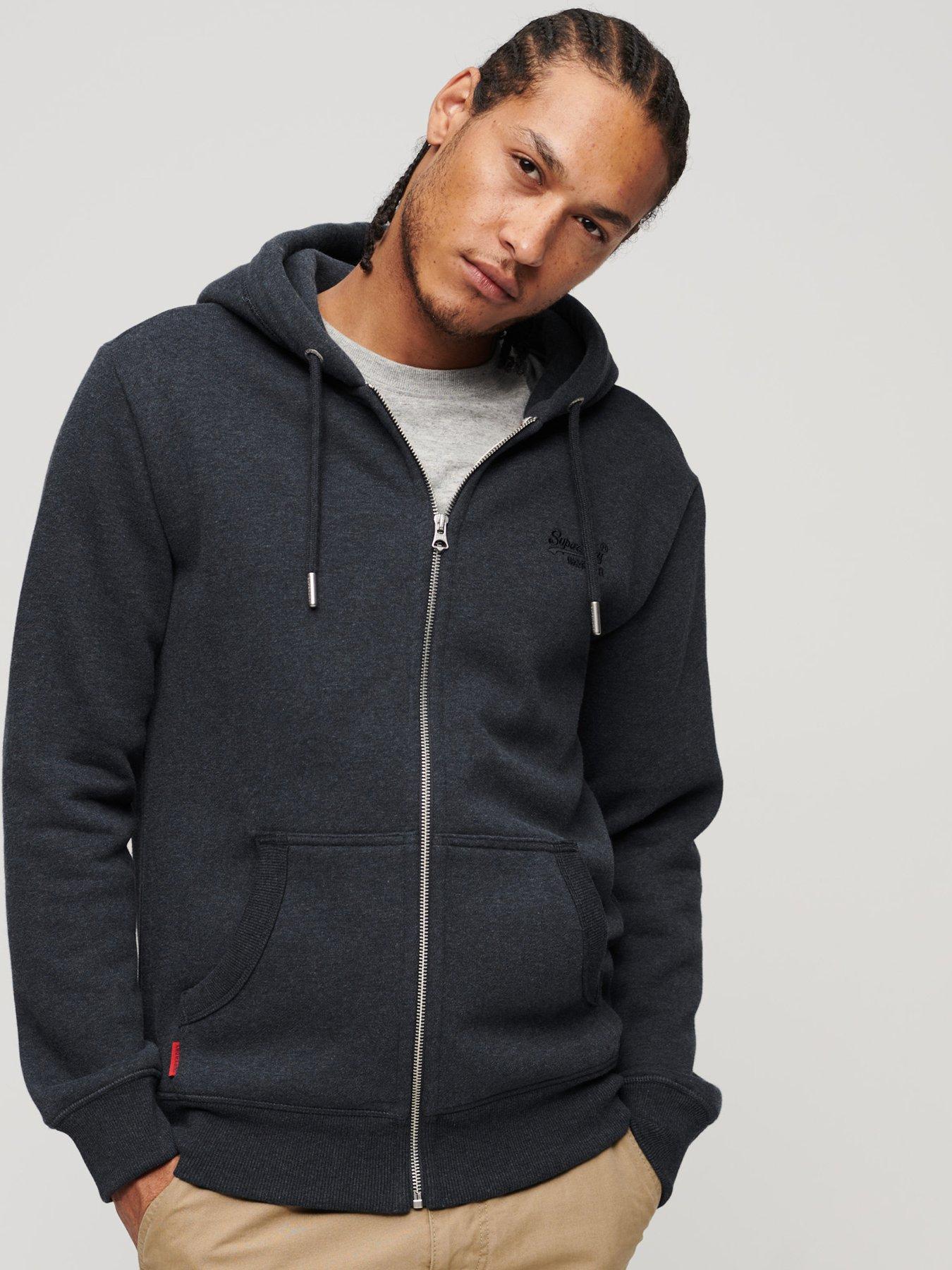 undefined Essential Logo Zip Hoodie- Navy