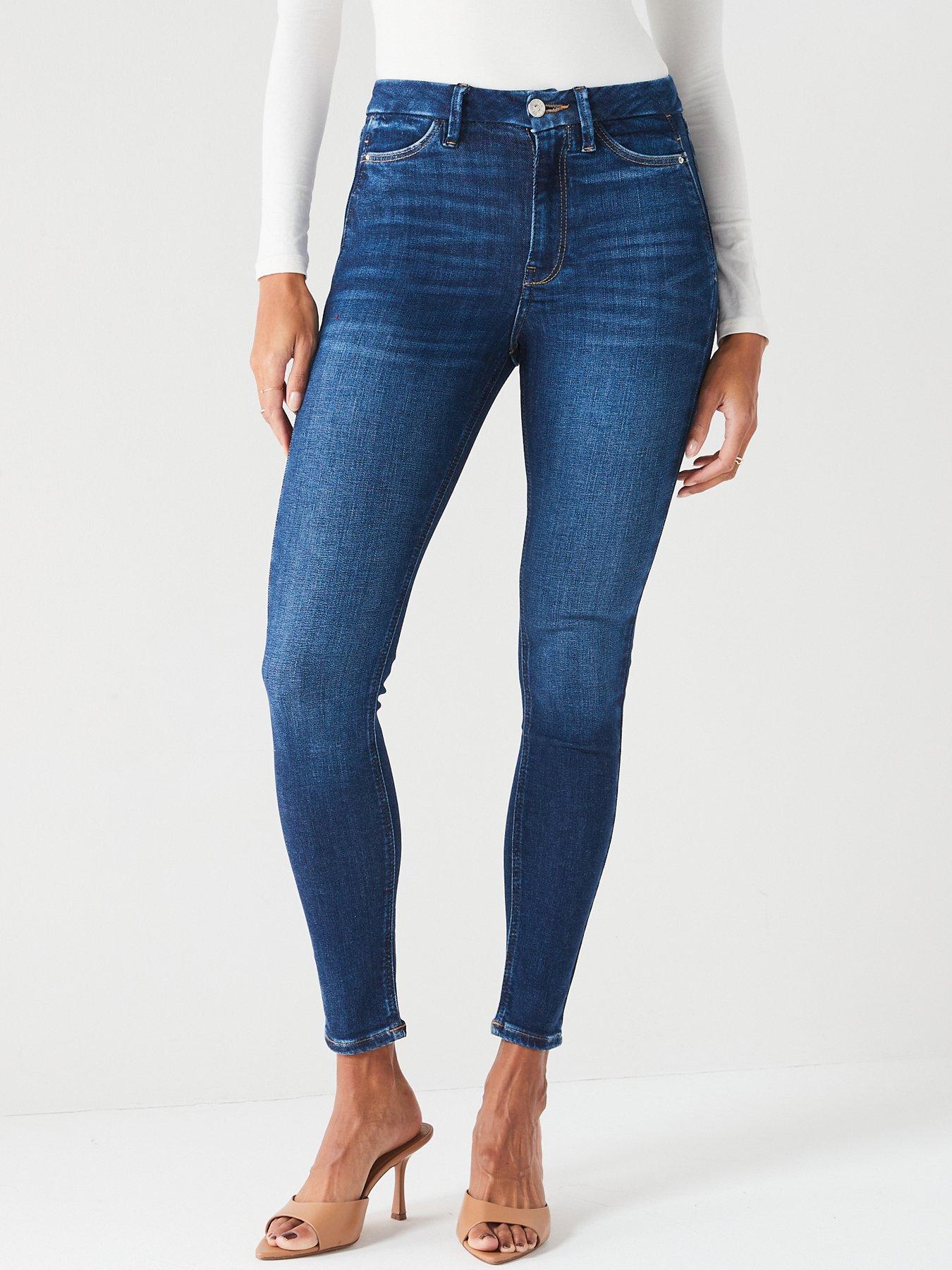 River Island Molly mid rise bum sculpt skinny jeans in black