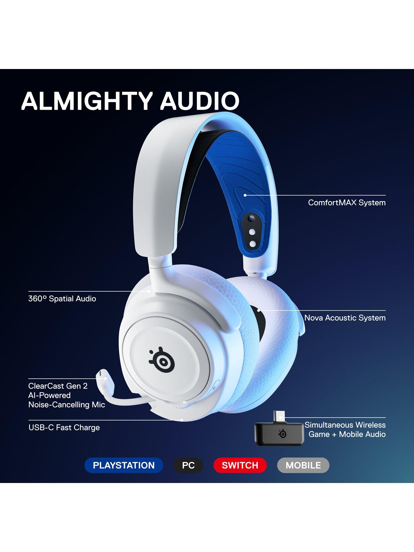 Image 6 of 8 of SteelSeries Arctis Nova 7P PS5 wireless gaming headset- White