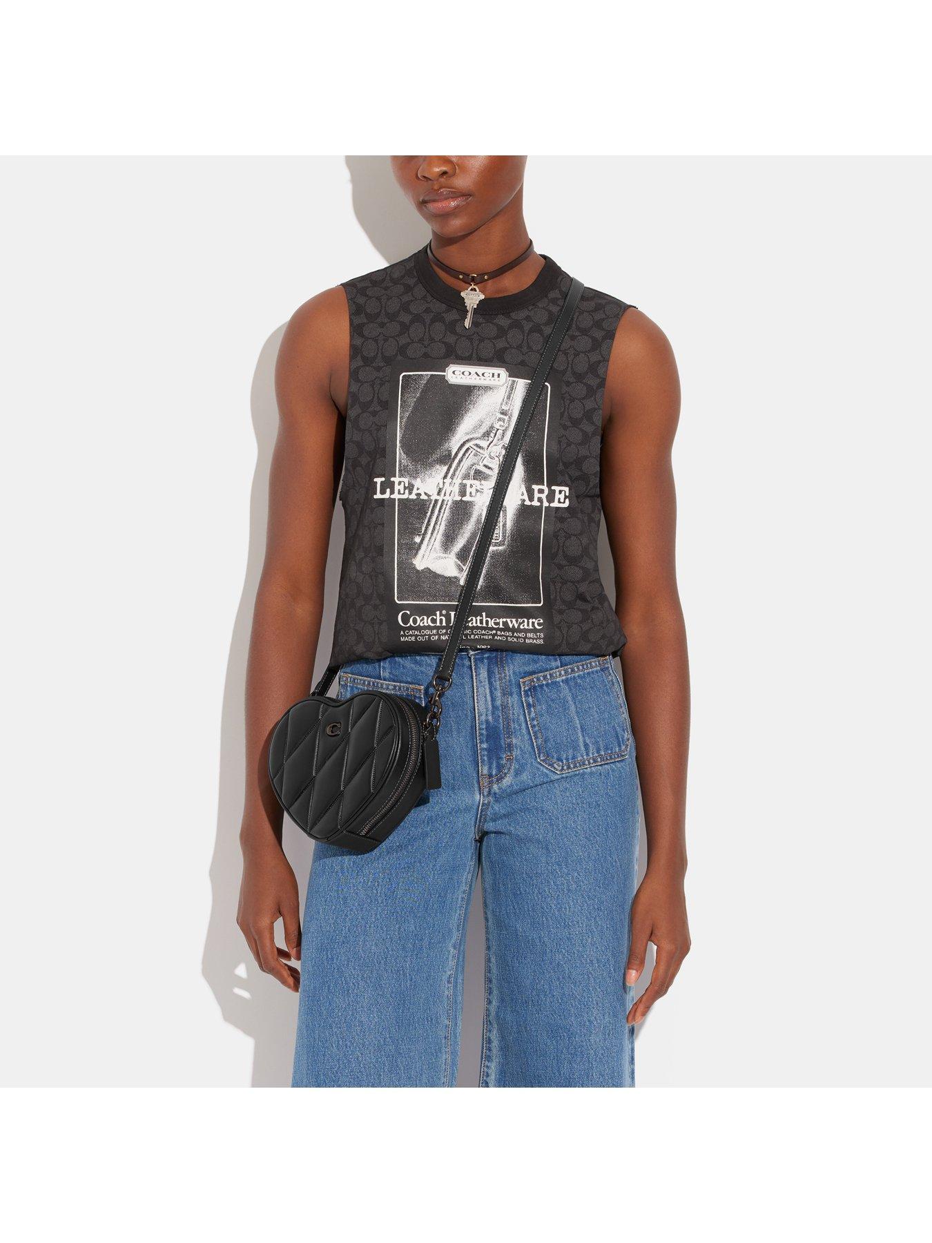 Image 2 of 5 of COACH Quilted Leather Heart Cross-body Bag - Black&nbsp;