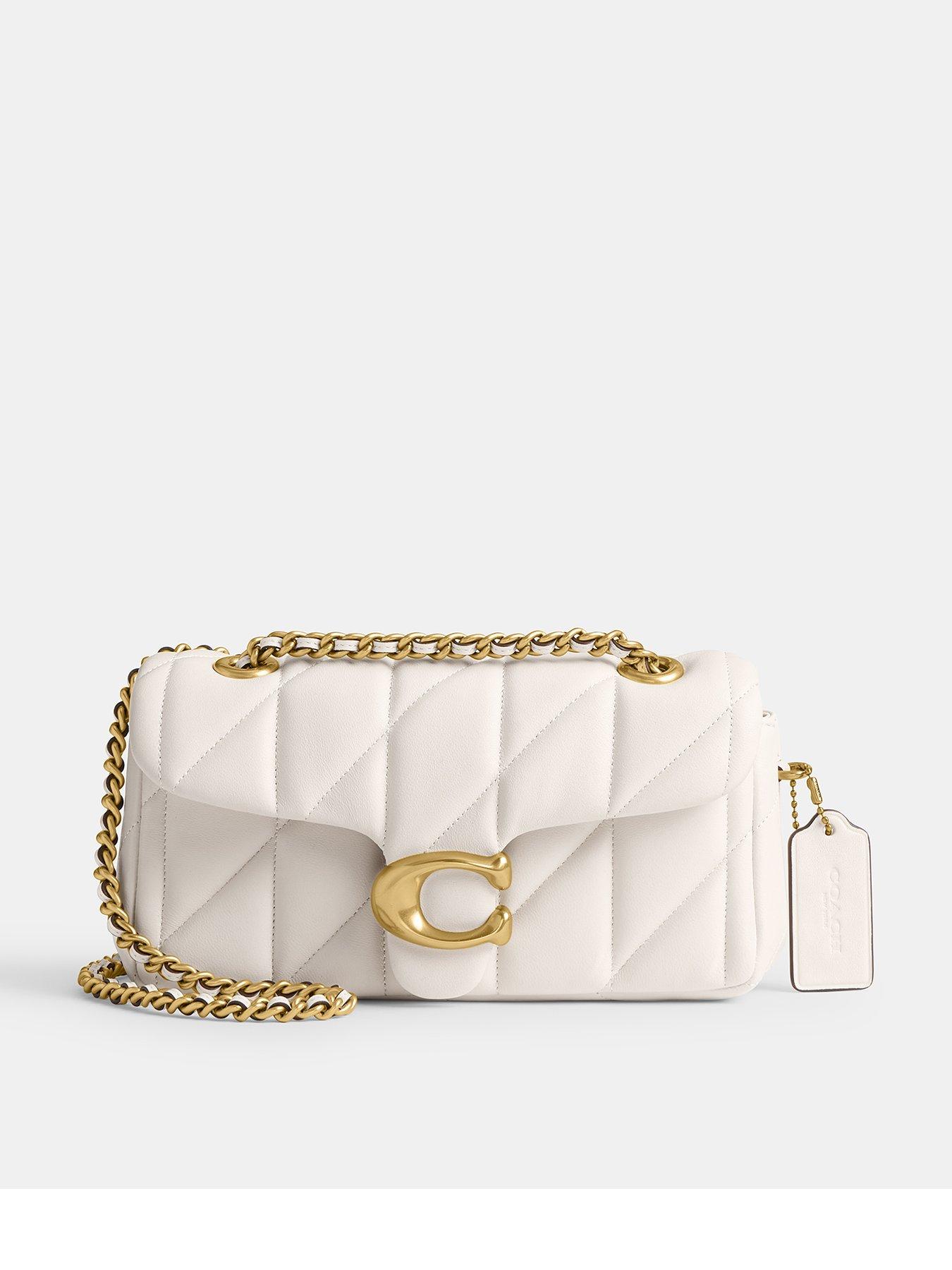 undefined Tabby Quilted Shoulder Bag With Chain - White