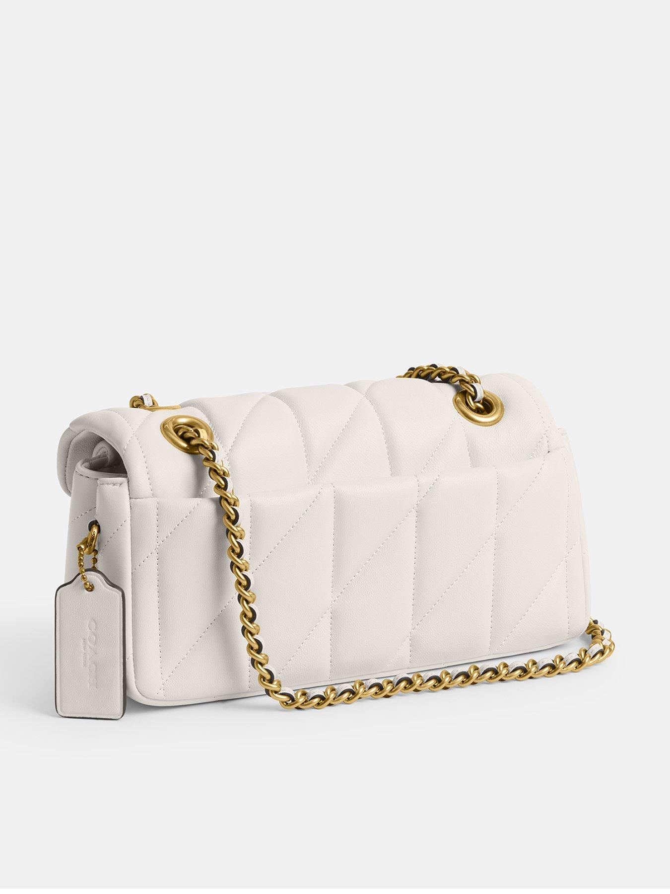 White coach purse discount with gold chain