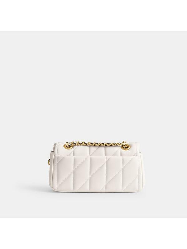 COACH Tabby Quilted Shoulder Bag With Chain - White | Very.co.uk
