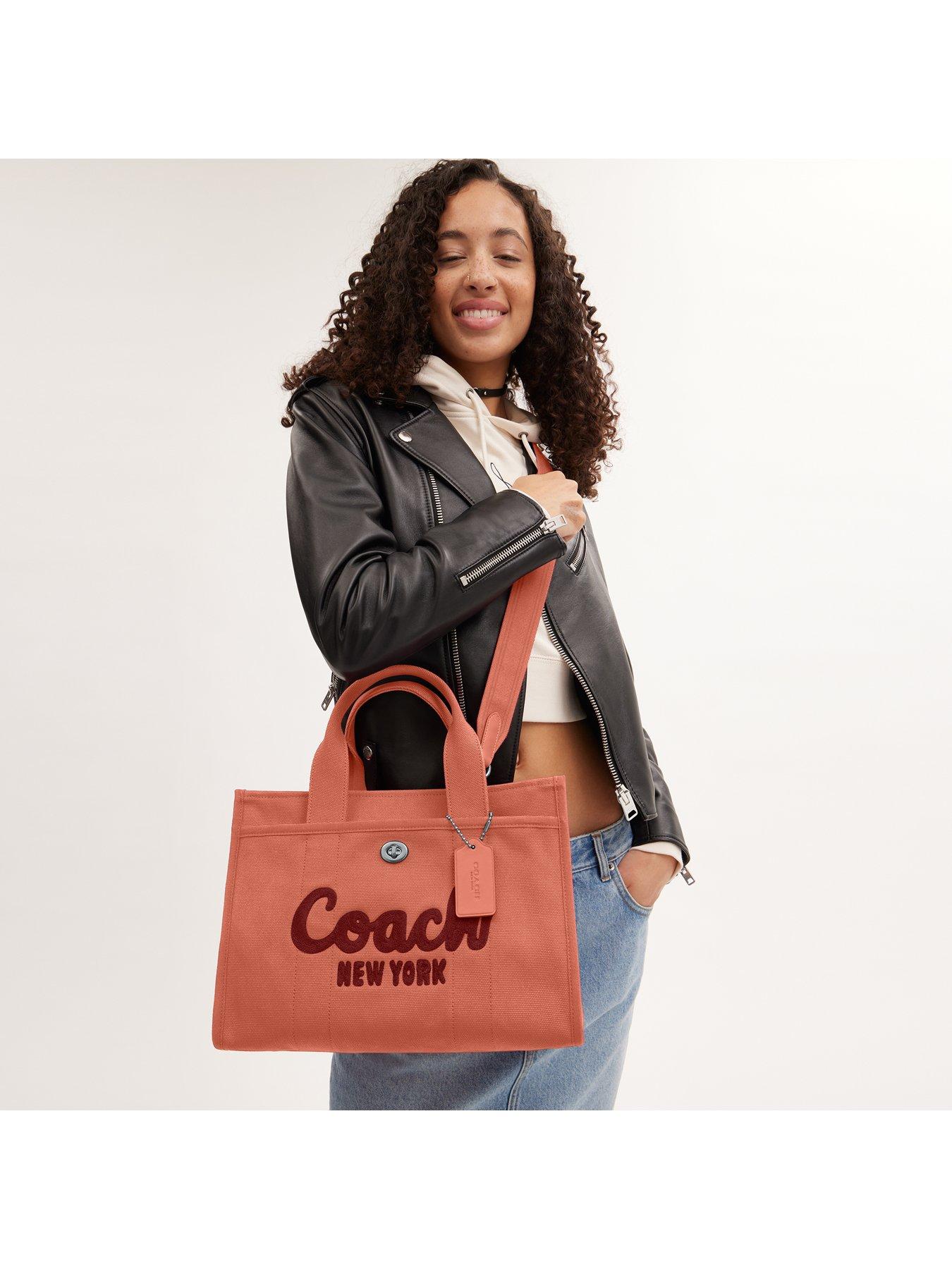 COACH Cargo Medium Tote Bag Peach Pink