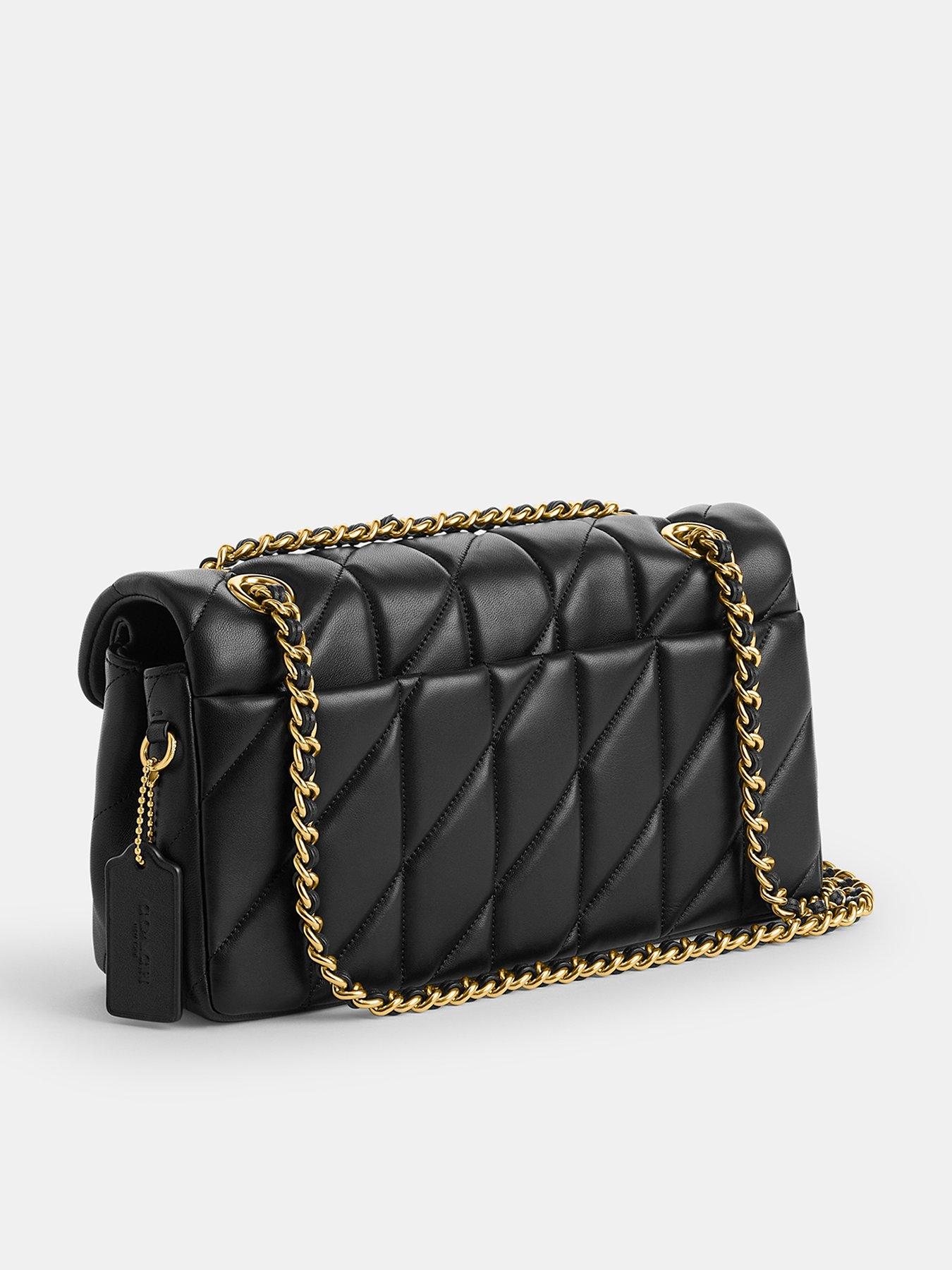 COACH Tabby Quilted Shoulder Bag With Chain - Black | Very.co.uk