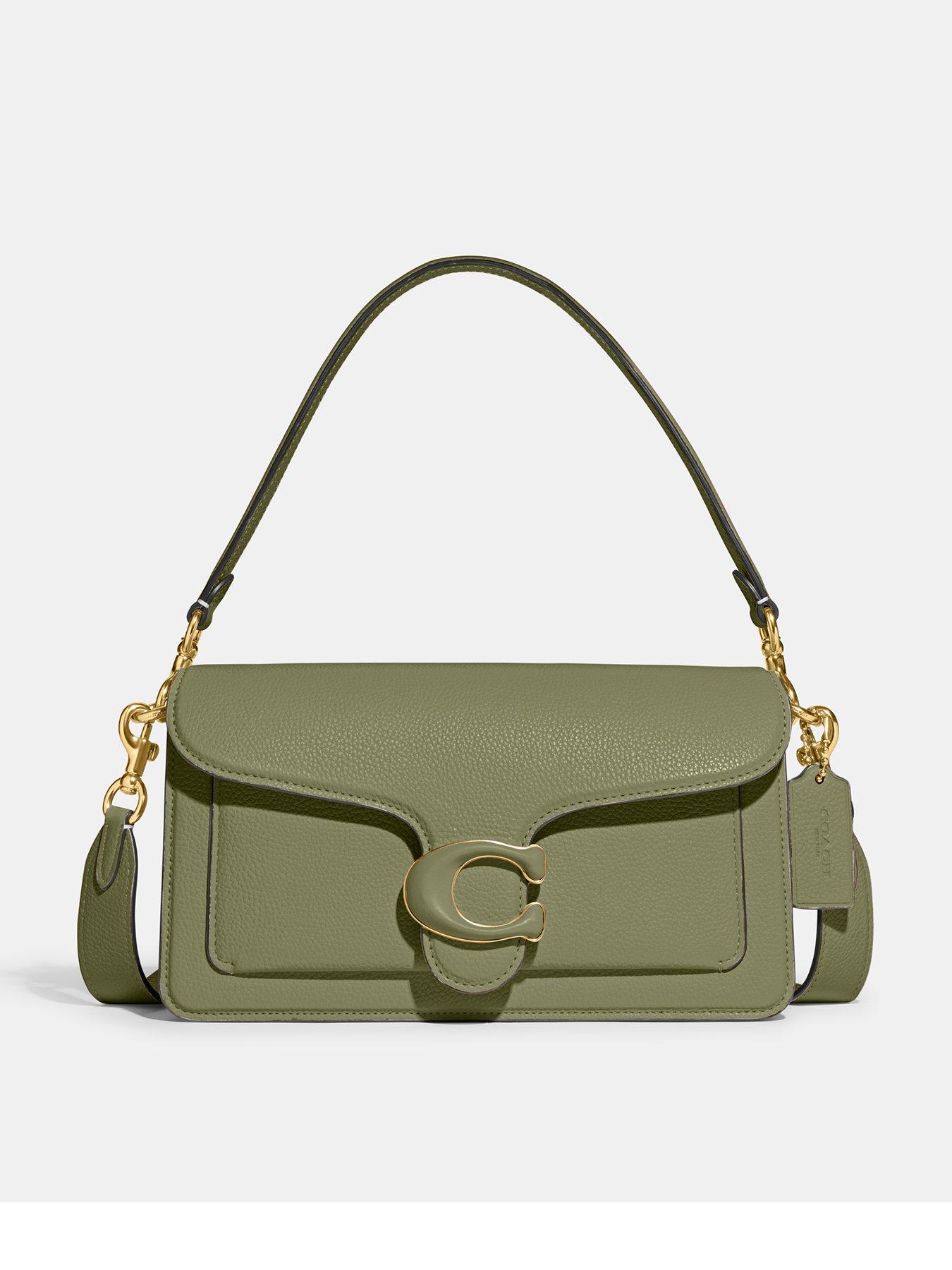 COACH Tabby Polished Pebble Leather Covered C Shoulder Bag - Green ...