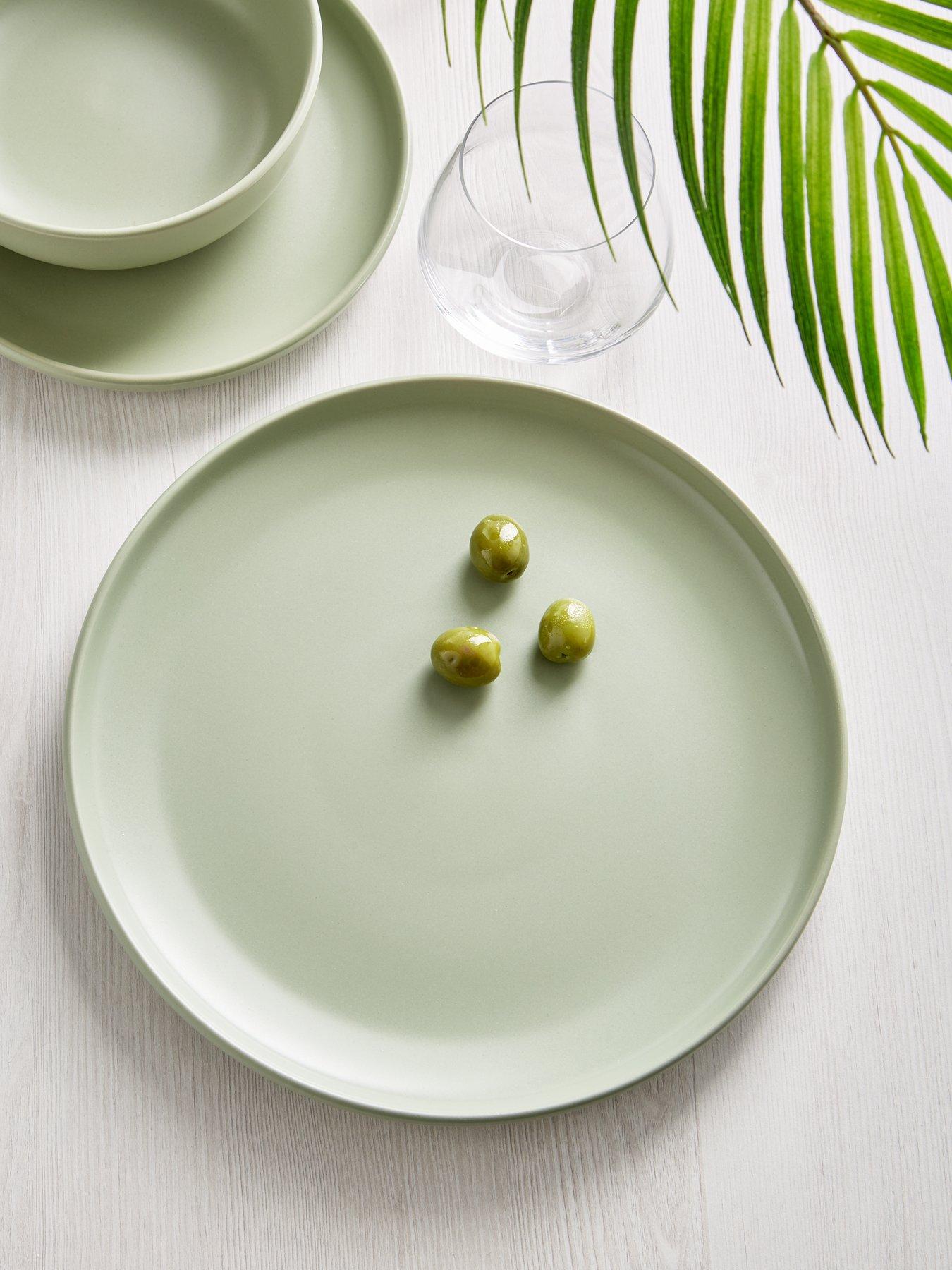 Very Home Green Saintes 12-Piece Dinner Set