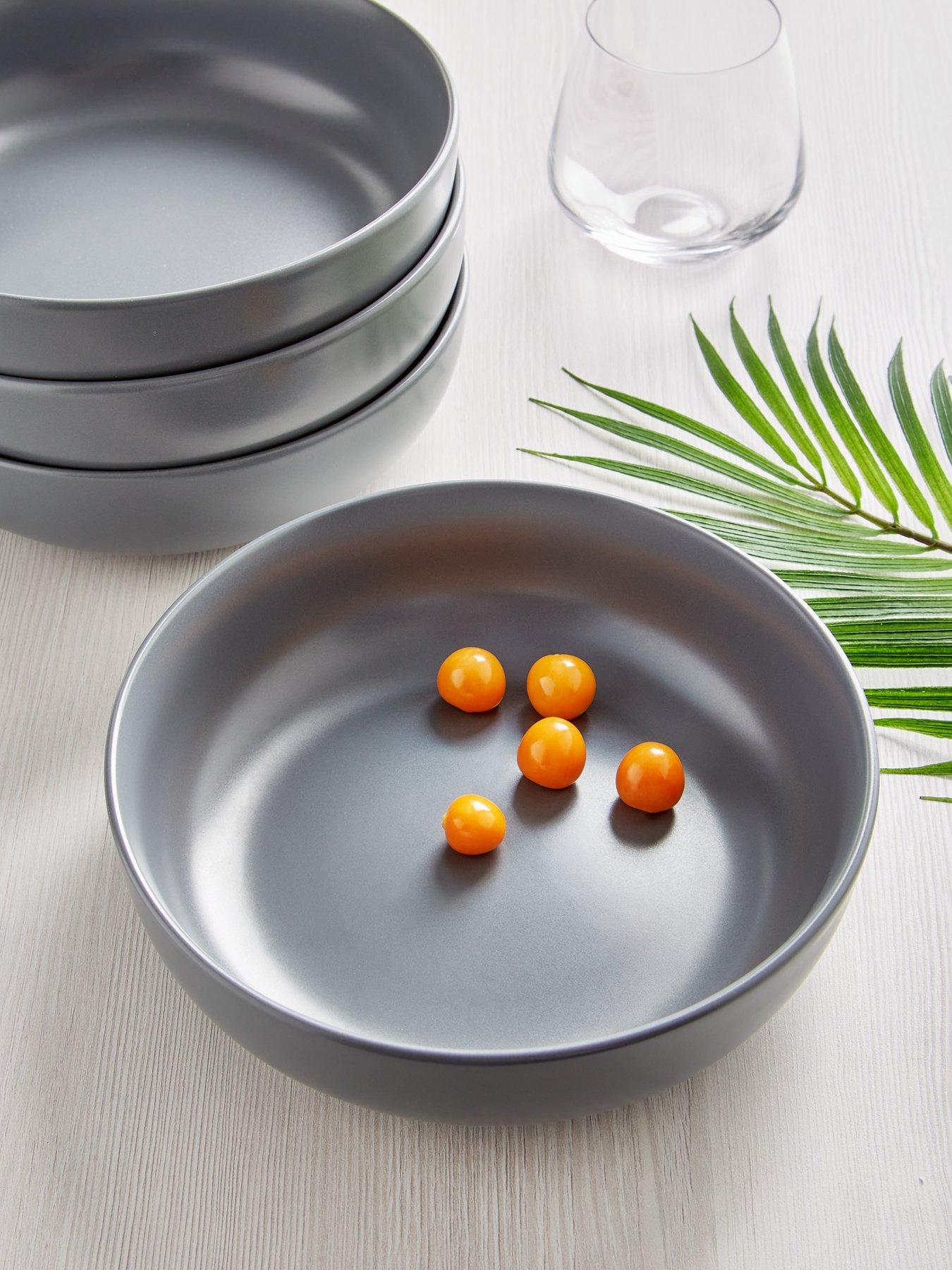 Image 1 of 3 of The Very Collection Grey Saintes Pasta Bowls &ndash; Set of 4