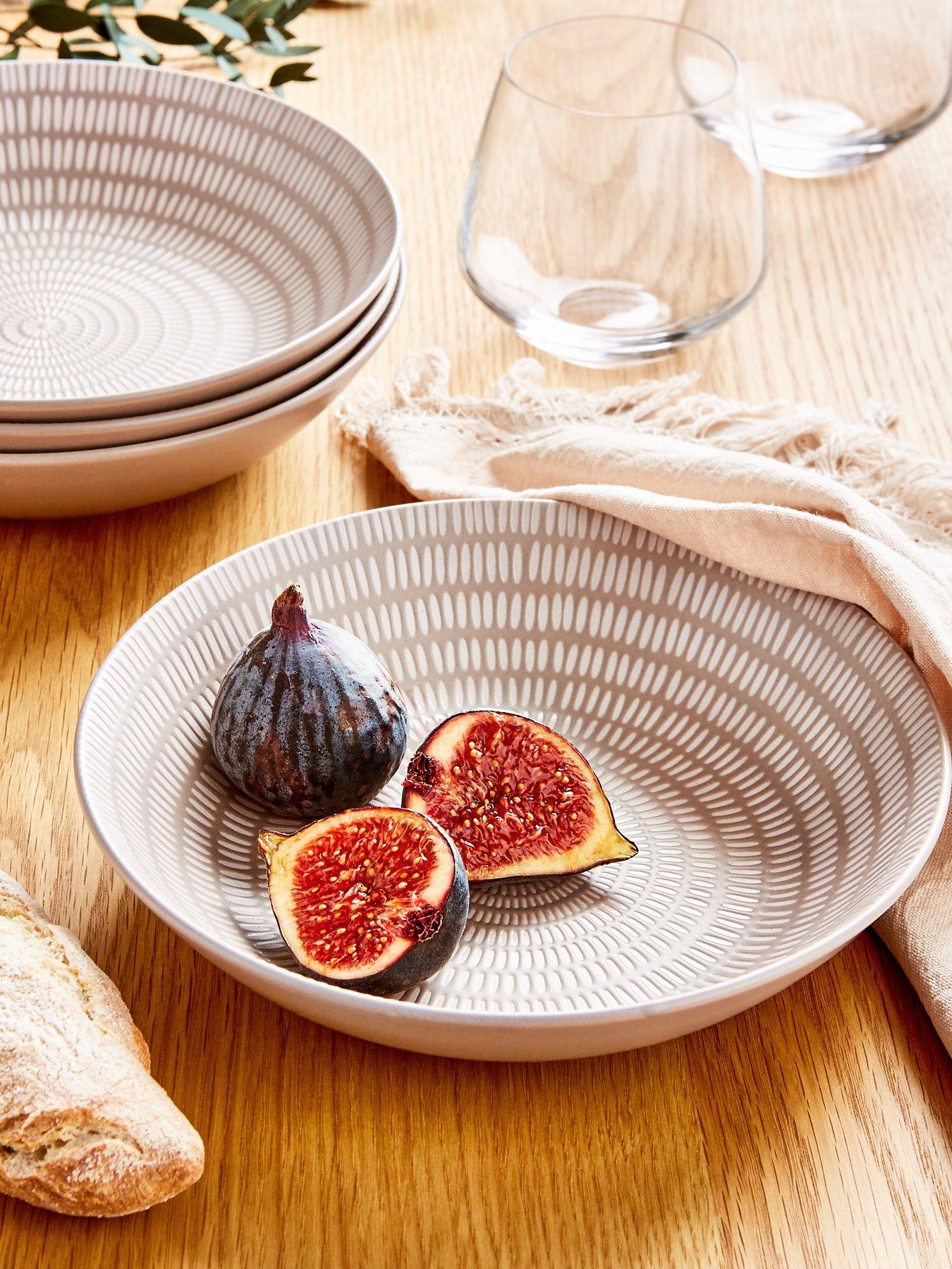 Product photograph of Very Home Pierre Set Of 4 Pasta Bowls In Natural from very.co.uk