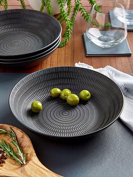 Product photograph of Very Home Pierre Set Of 4 Pasta Bowls In Charcoal from very.co.uk