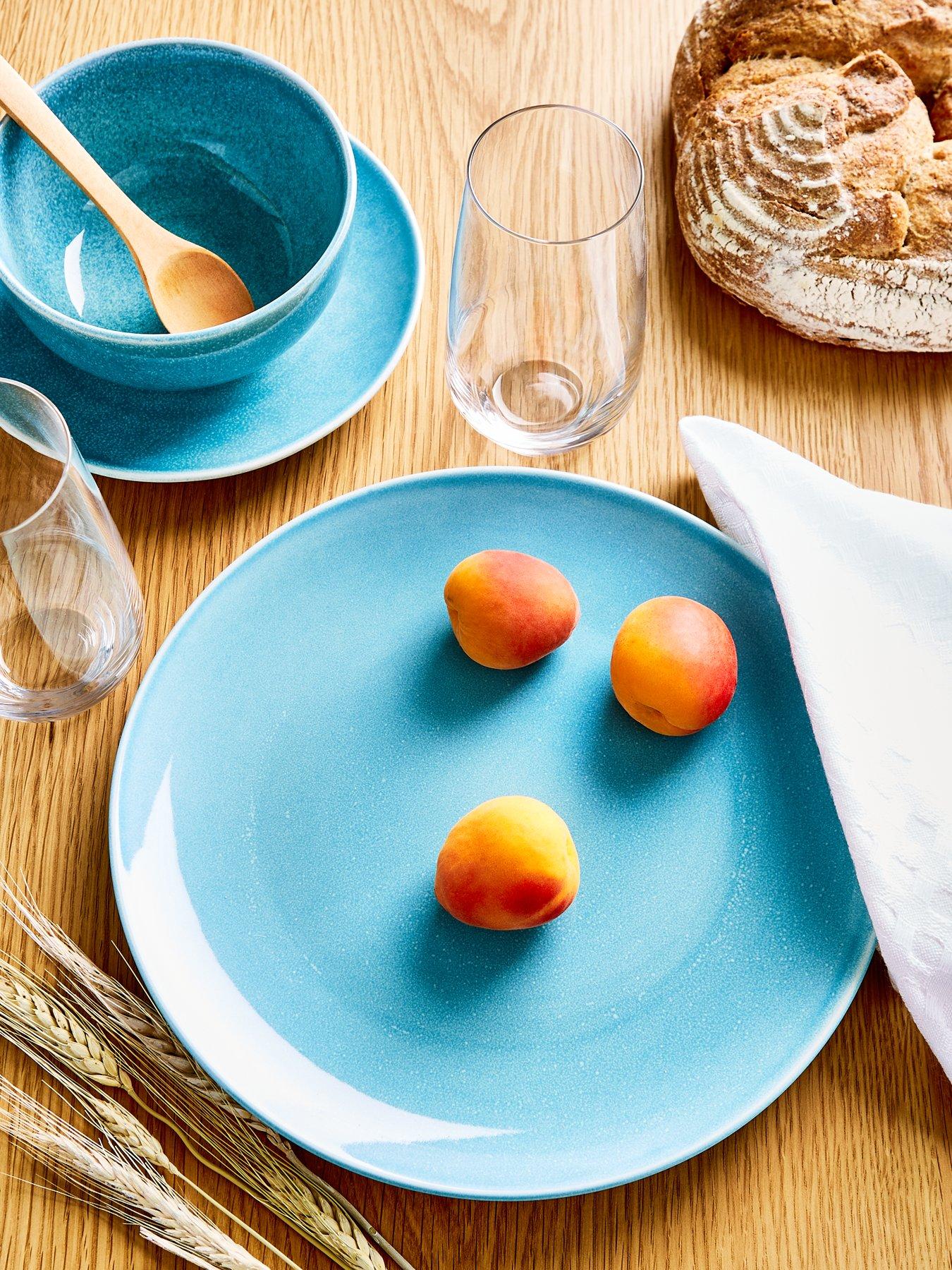 undefined Blue Rennes Reactive Glaze 12-Piece Dinner Set
