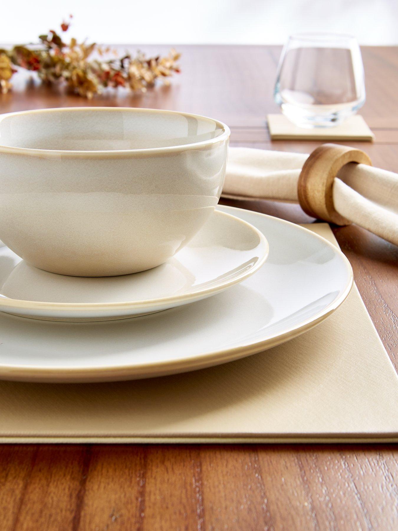 Image 1 of 4 of Very Home Natural Rennes Reactive Glaze 12-Piece Dinner Set
