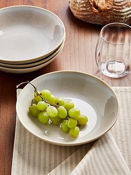 Product photograph of Very Home Natural Rennes Reactive Glaze Set Of 4 Pasta Bowls from very.co.uk