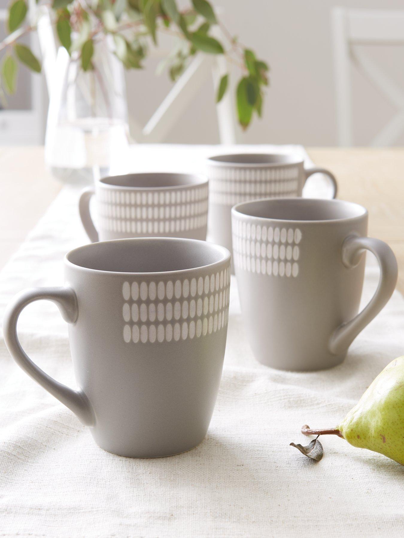Product photograph of Very Home Pierre Set Of 4 Mugs In Natural from very.co.uk