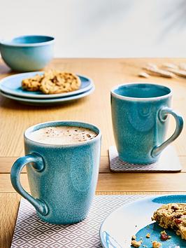 Product photograph of Very Home Blue Rennes Reactive Glaze Set Of 4 Mugs from very.co.uk