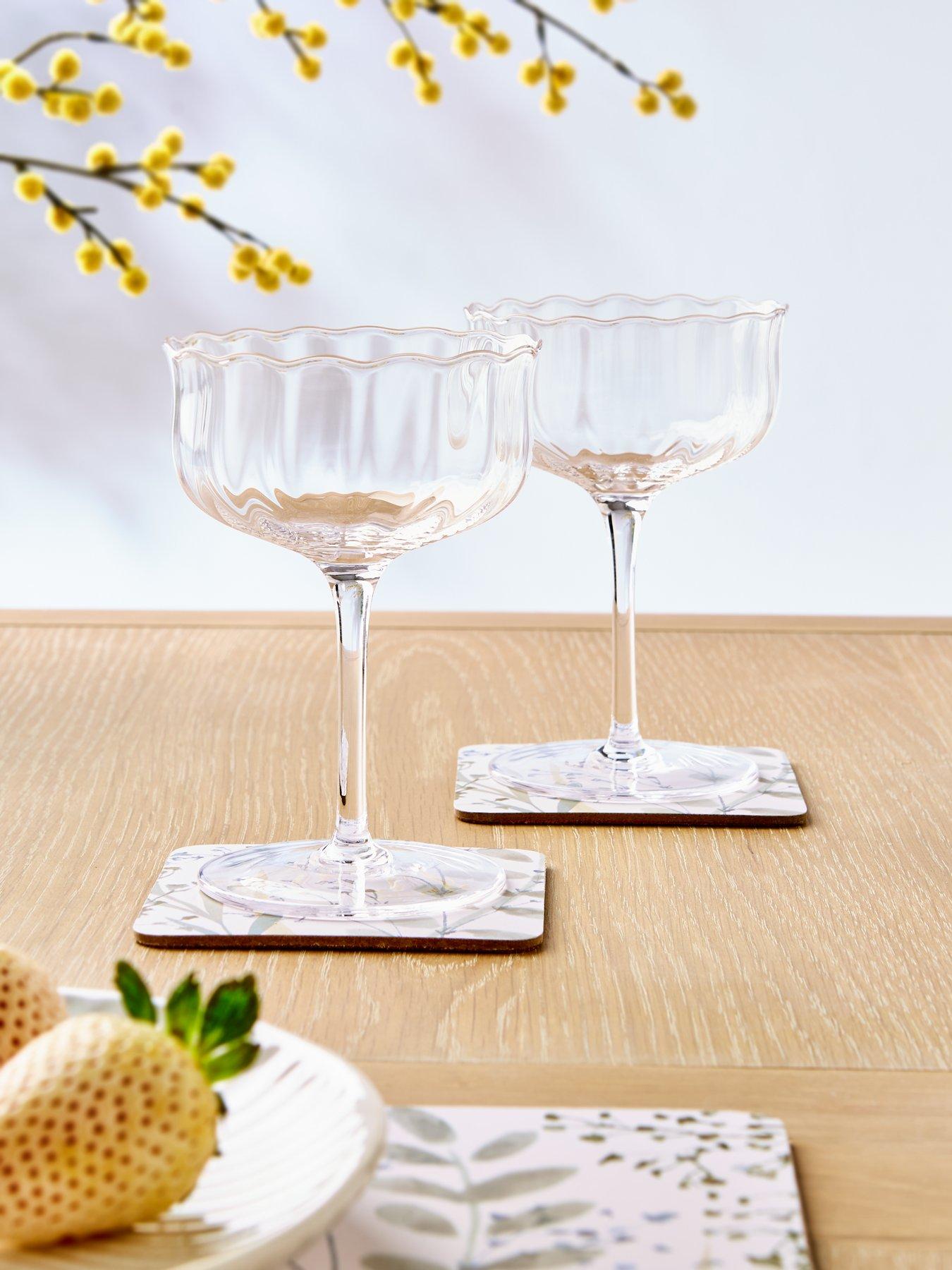Product photograph of Very Home Flore Set Of 4 Coupe Glasses from very.co.uk