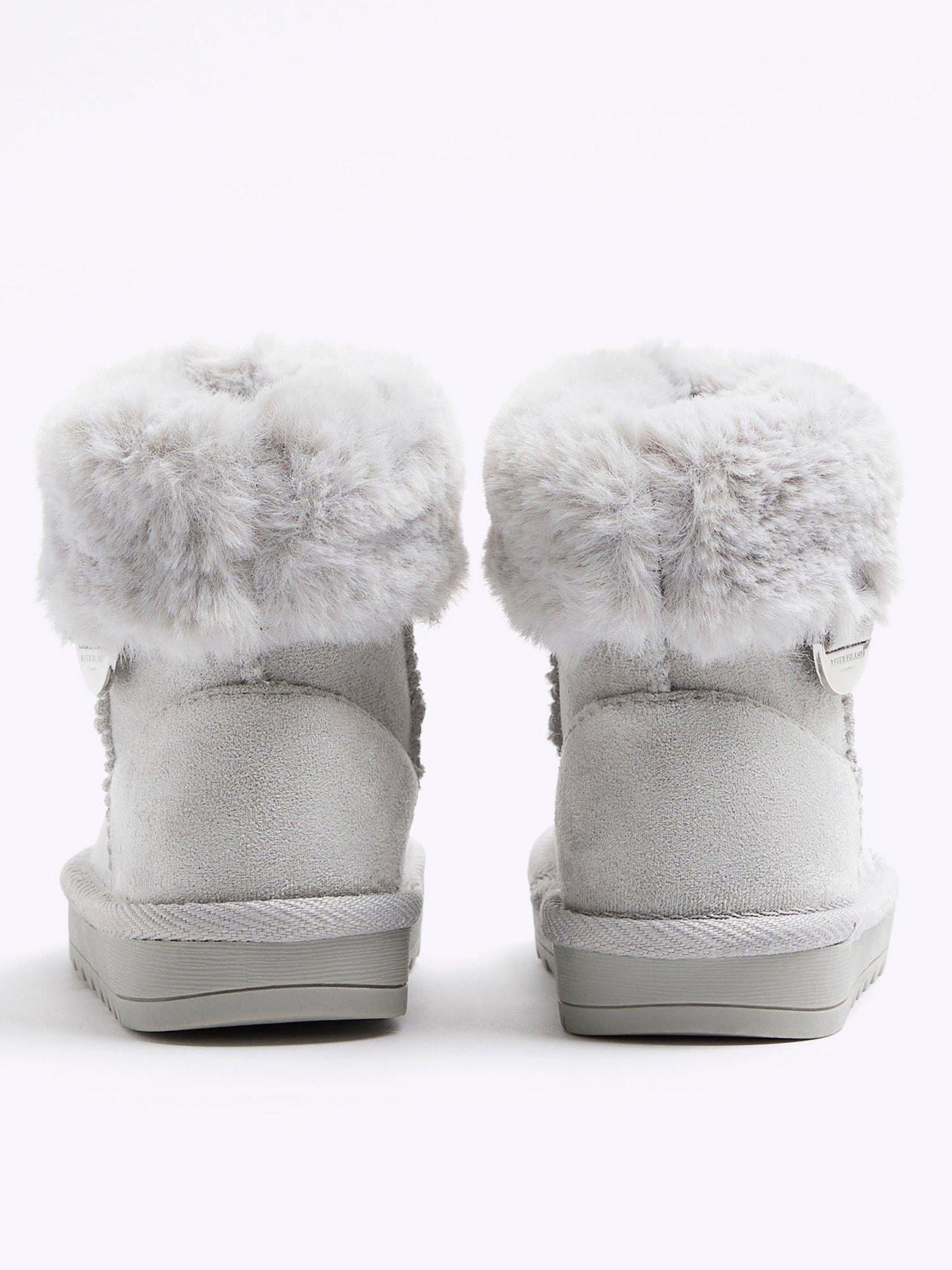 Grey fur hot sale lined boots