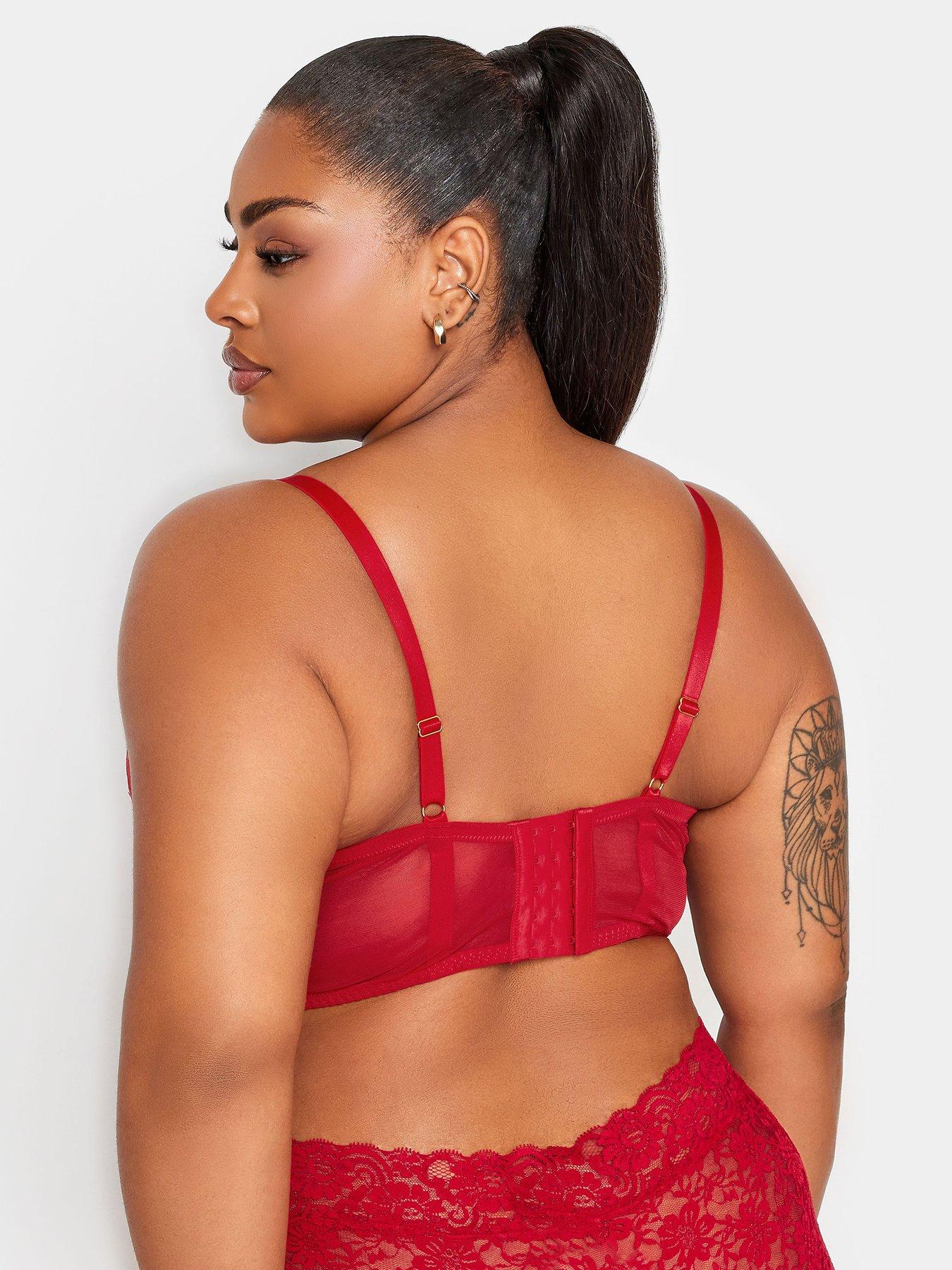 Yours Beau Longline Padded Bra Red