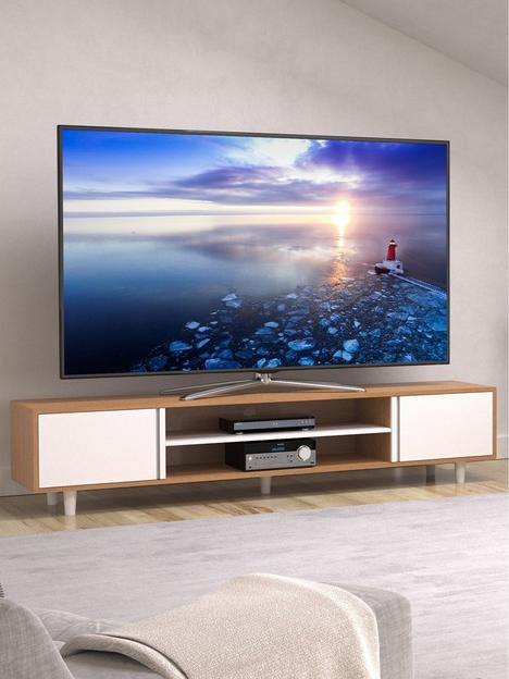 avf-harbour-2m-tv-stand-up-to-95-light-wood-and-white