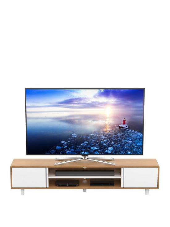 stillFront image of avf-harbour-2m-tv-stand-up-to-95-light-wood-and-white