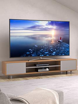 Product photograph of Avf Harbour 2m Tv Stand Up To 95 - Light Wood And Grey from very.co.uk