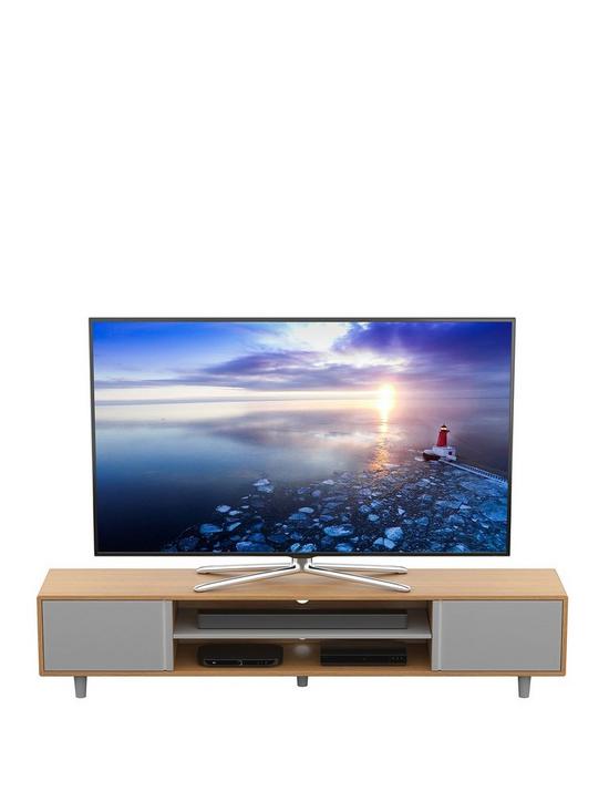 stillFront image of avf-harbour-2m-tv-stand-up-to-95-light-wood-and-grey