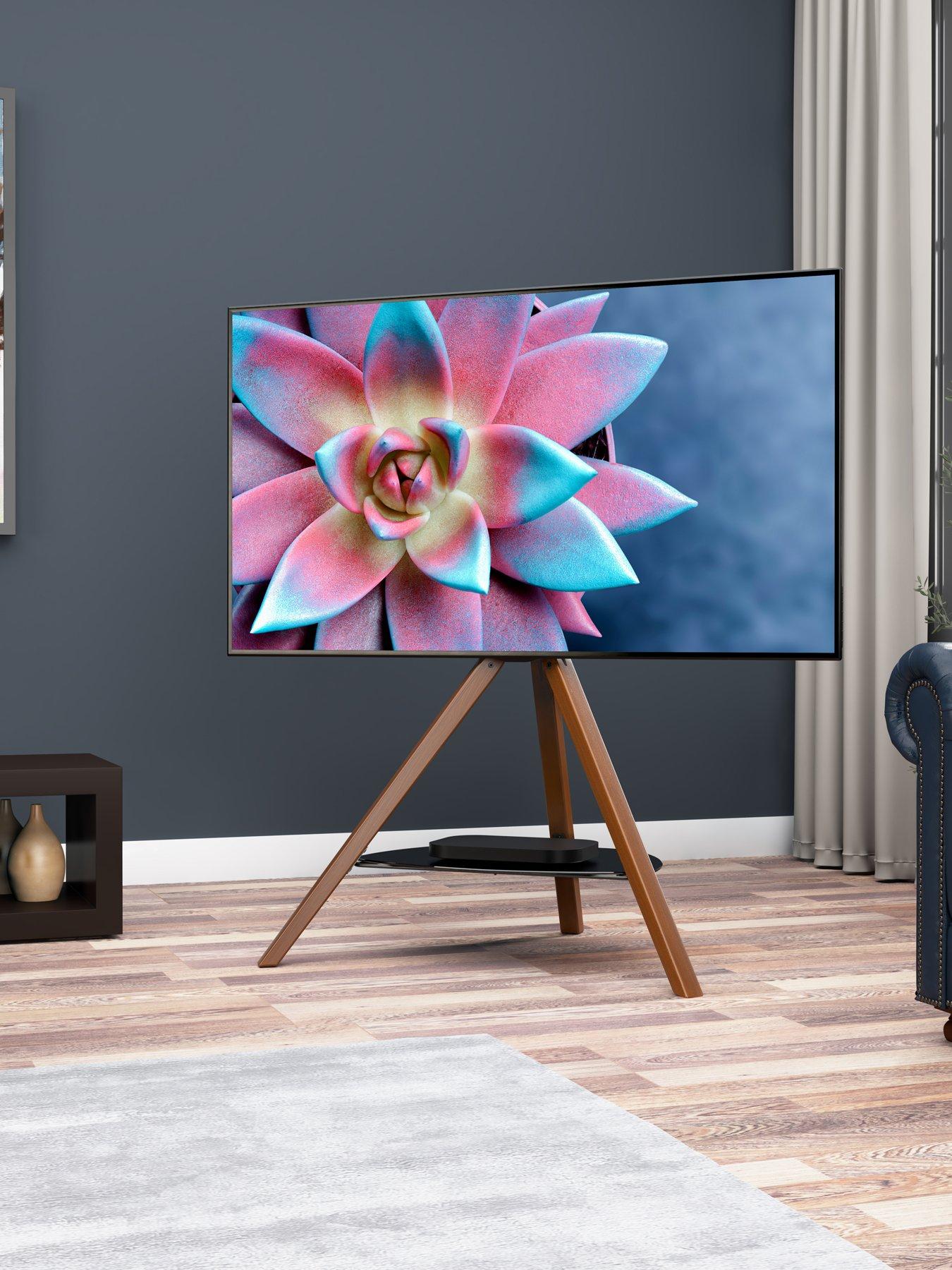 undefined Hoxton Tripod TV Stand, for TVs 32-70" - Dark Wood