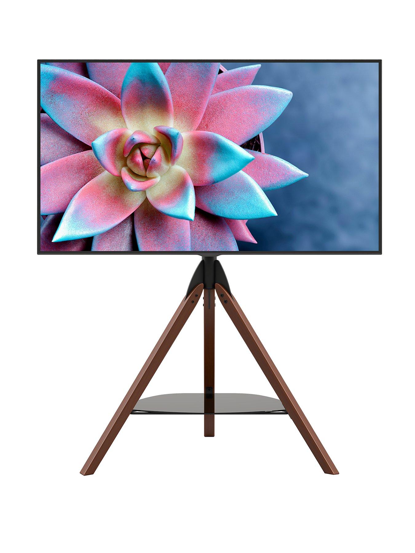 Image 3 of 8 of AVF Hoxton Tripod TV Stand, for TVs 32-70" - Dark Wood