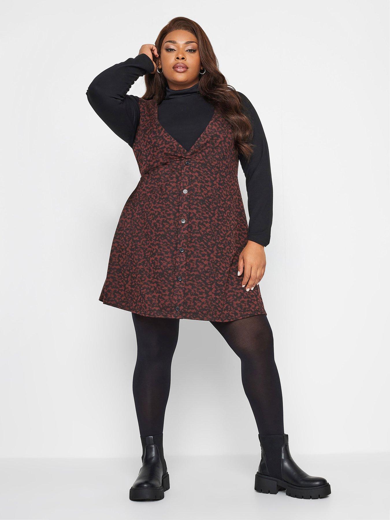 Button Through Pinafore Red Marking