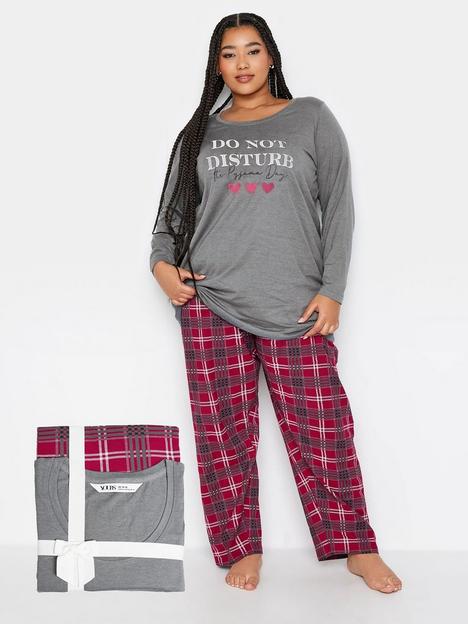 yours-check-ls-cuffed-gift-pj-set
