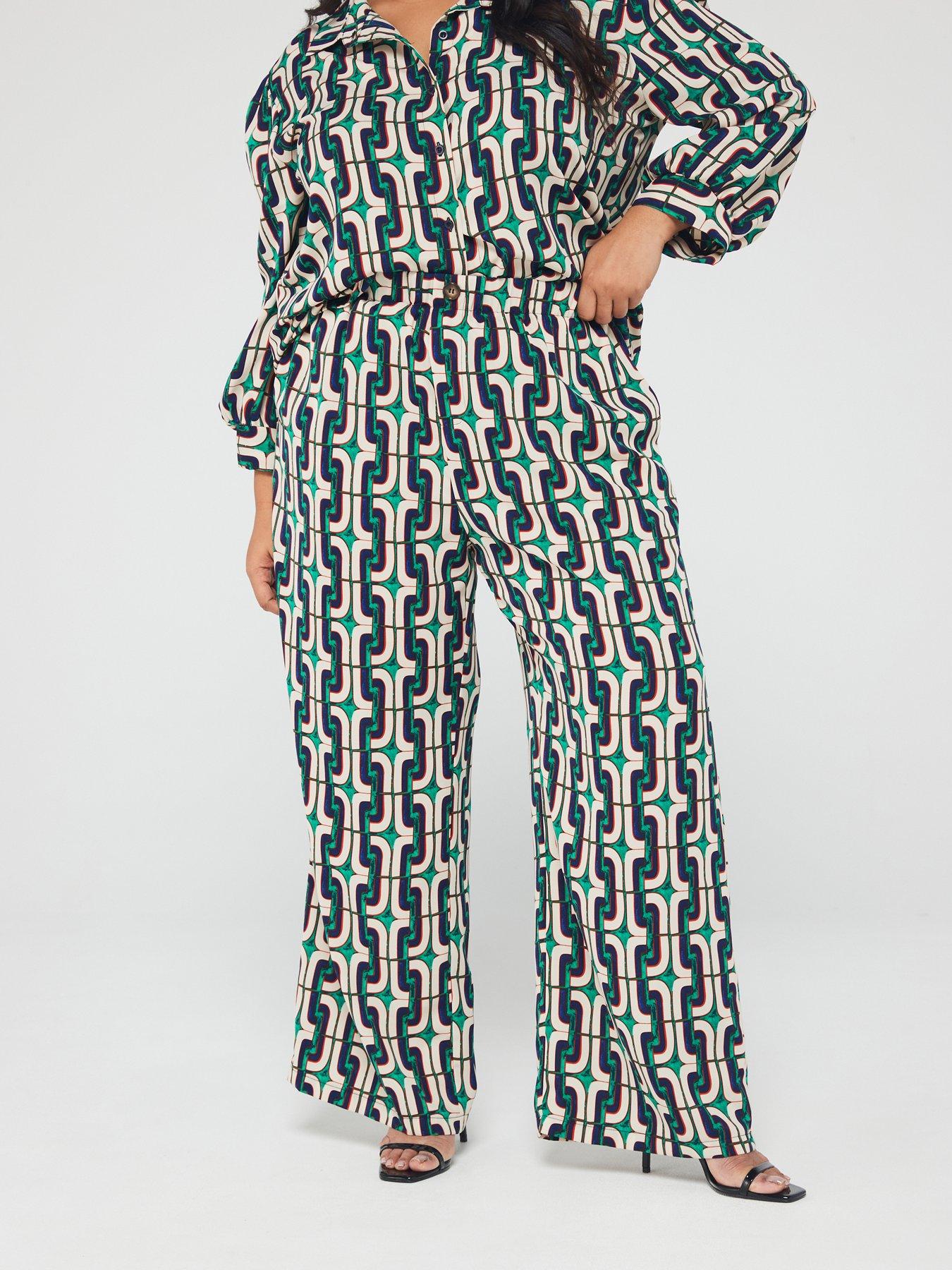 Ax Paris Curve Printed Trousers - Multi