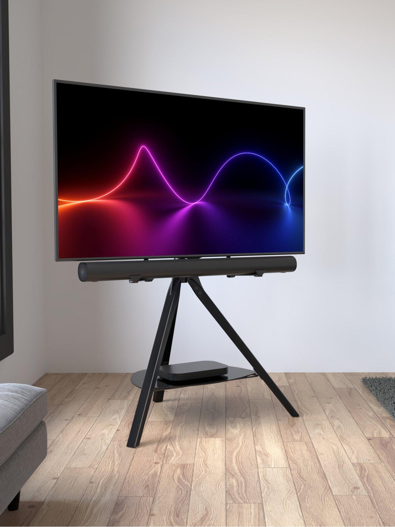 undefined Hoxton Tripod TV Stand with Soundbar Mounting Kit, for TVs 32-70" - Black