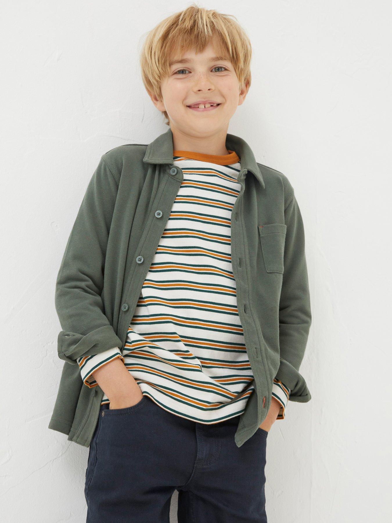 FatFace Boys Pique Shirt - Khaki | Very.co.uk