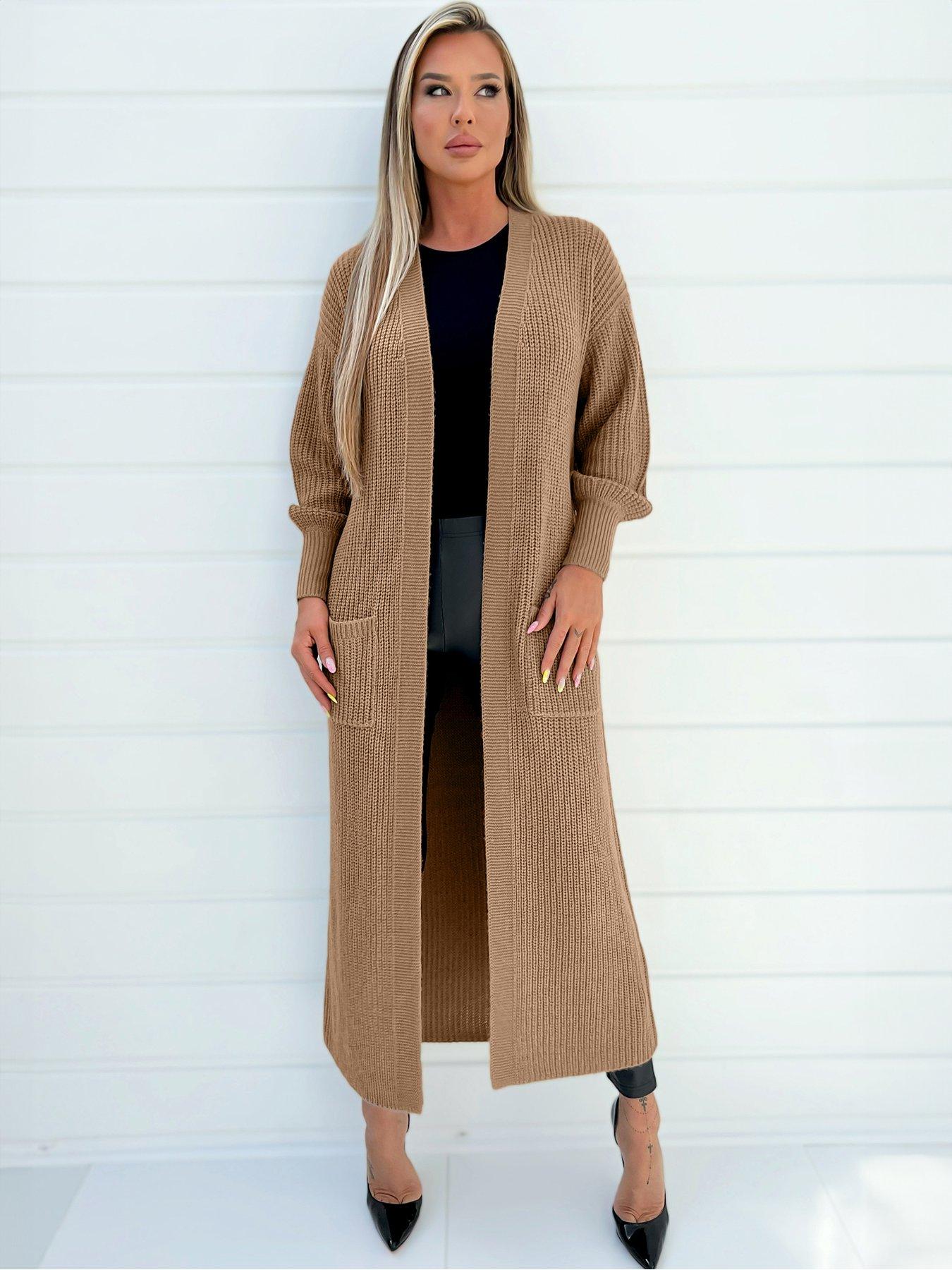 Striped Open Front Rib-Knit Duster Cardigan – Modest Necessities