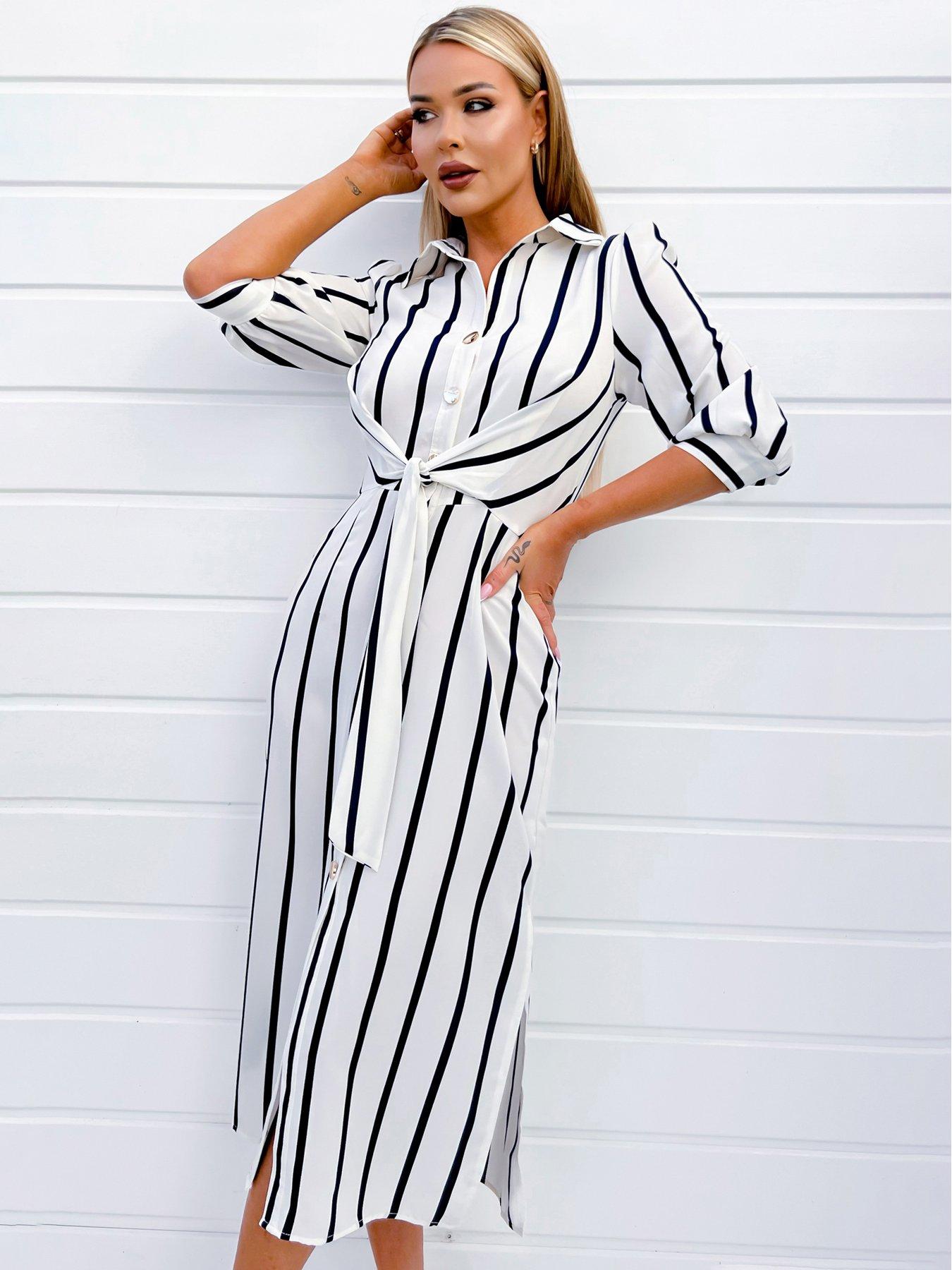 Striped tie dress sales
