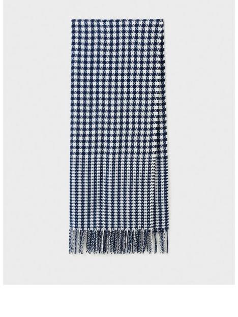 crew-clothing-houndstooth-scarf-navy