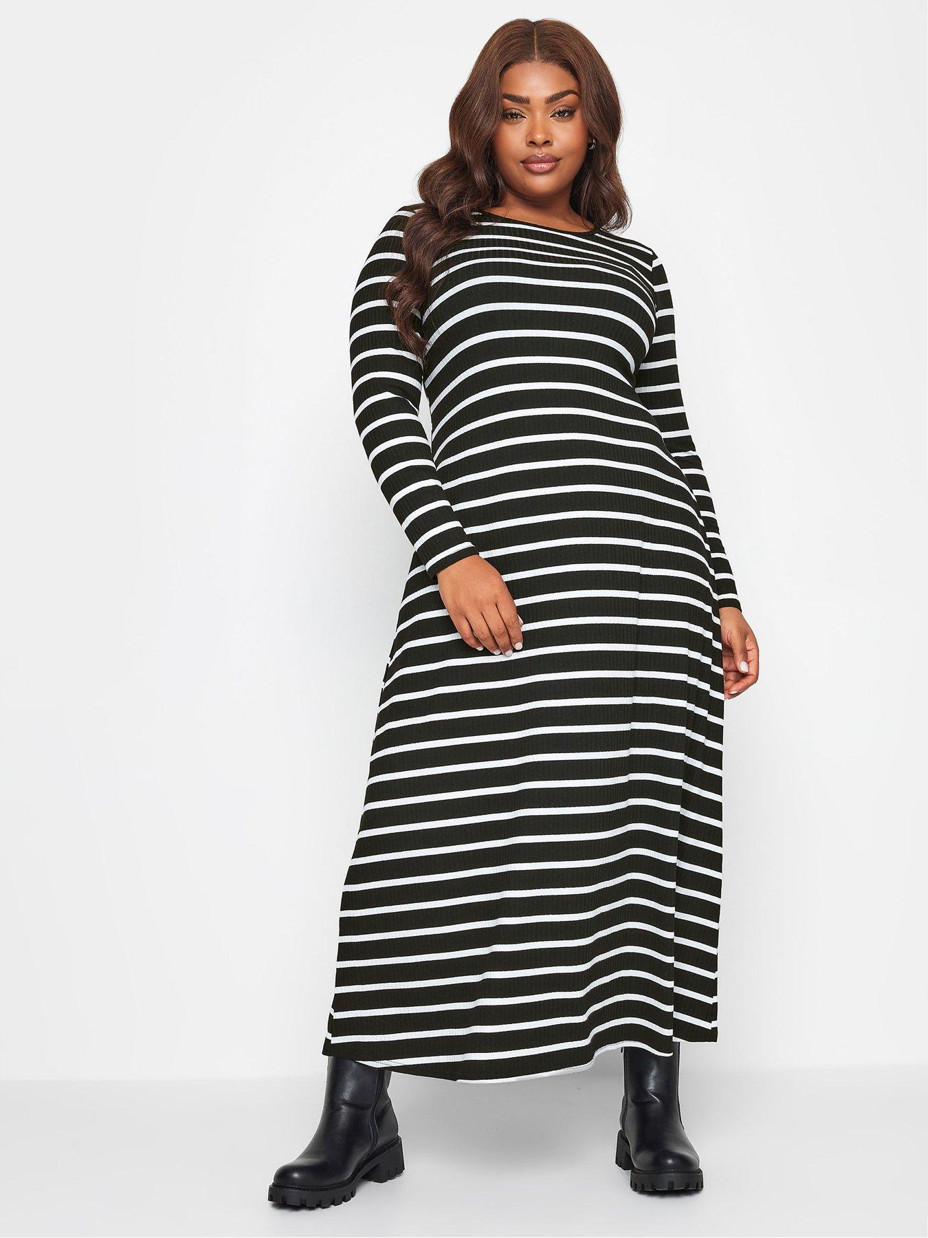 Mono Long Sleeve Stripe Dress