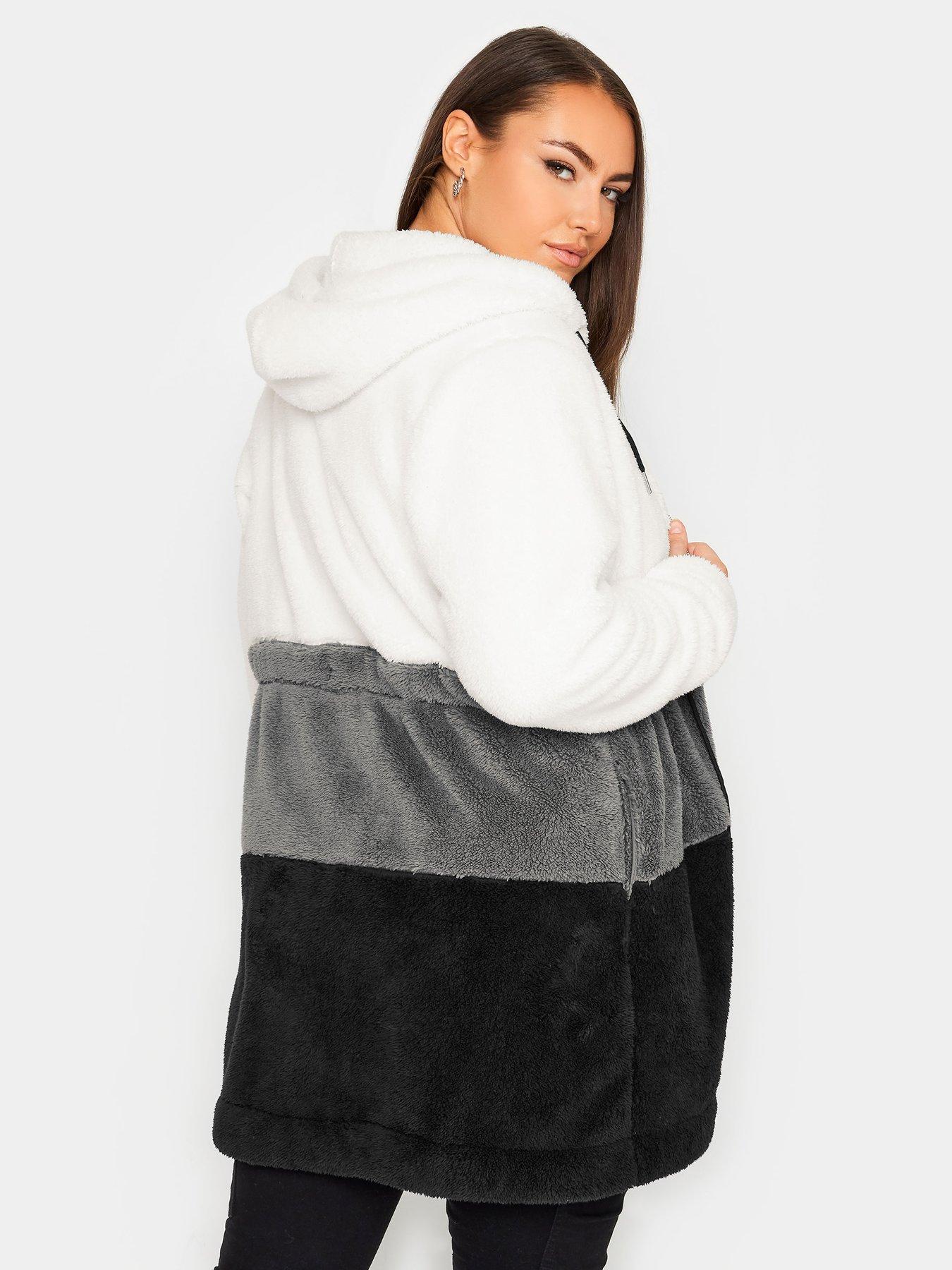 Image 2 of 4 of Yours Colour Block Tunic Fleece Grey