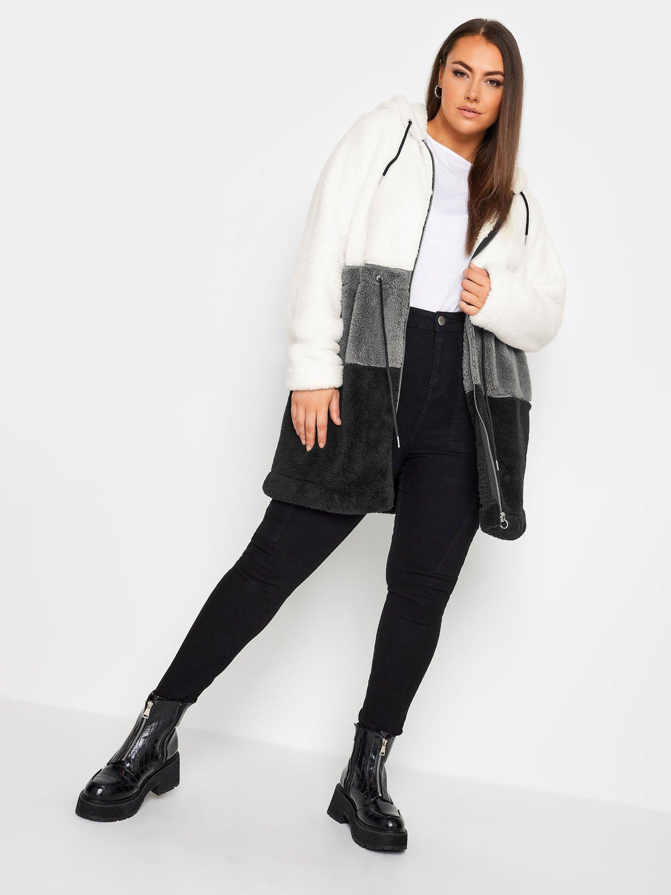 Image 3 of 4 of Yours Colour Block Tunic Fleece Grey