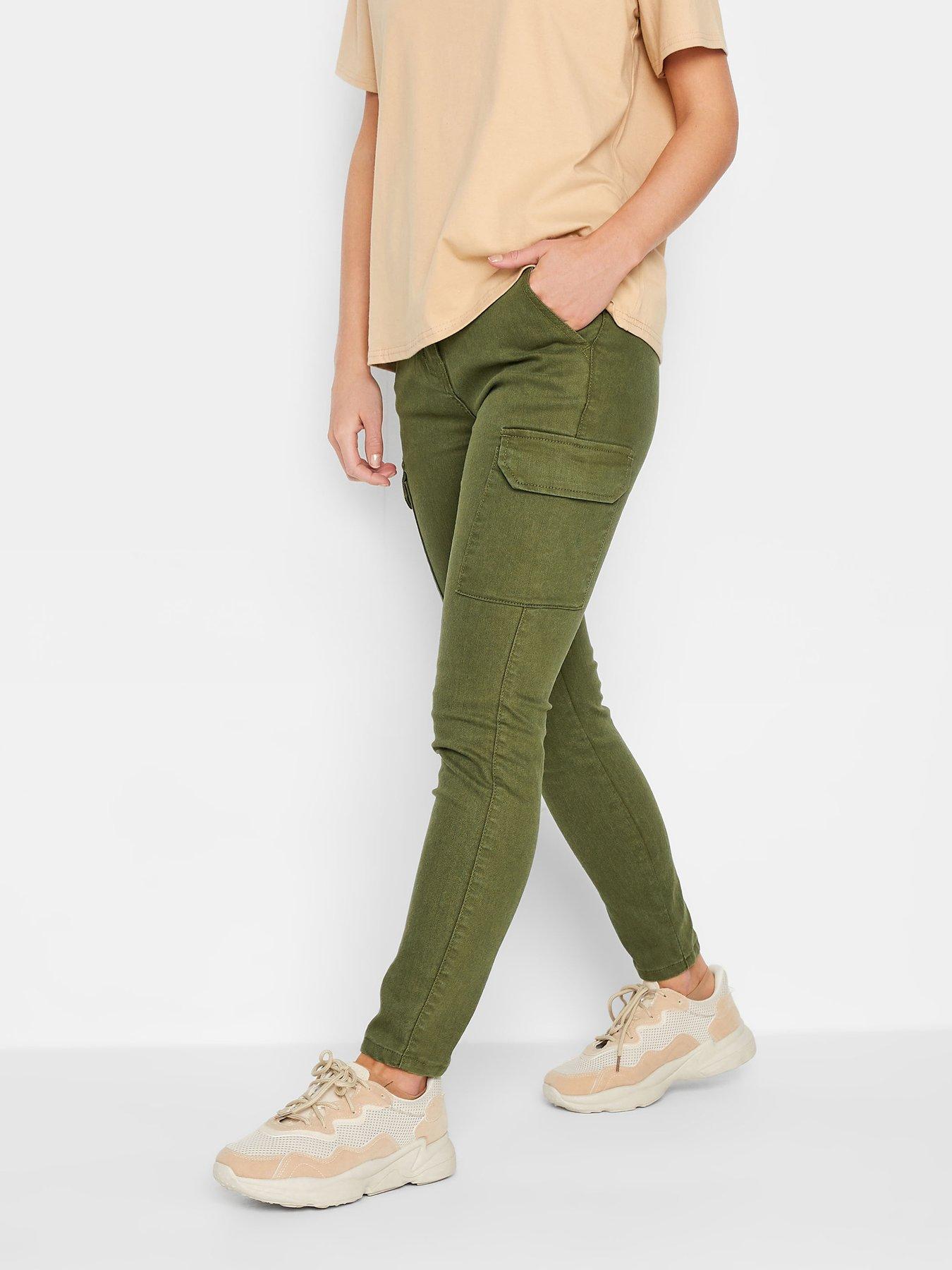 Khaki Drawstring Cuffed Cargo Trousers