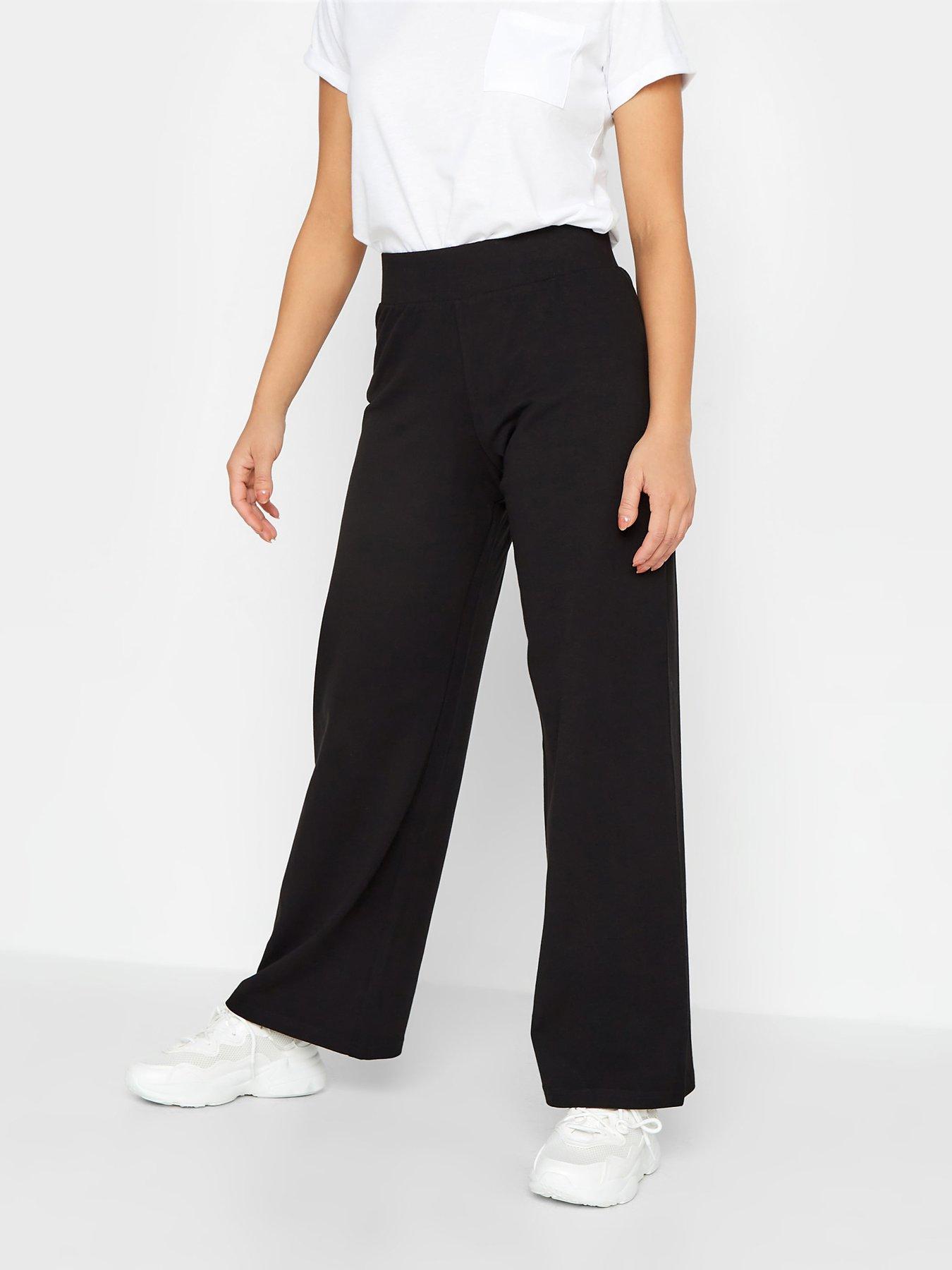 PixieGirl Petite Wide Leg Yoga Pant 27", Black, Size 14, Women