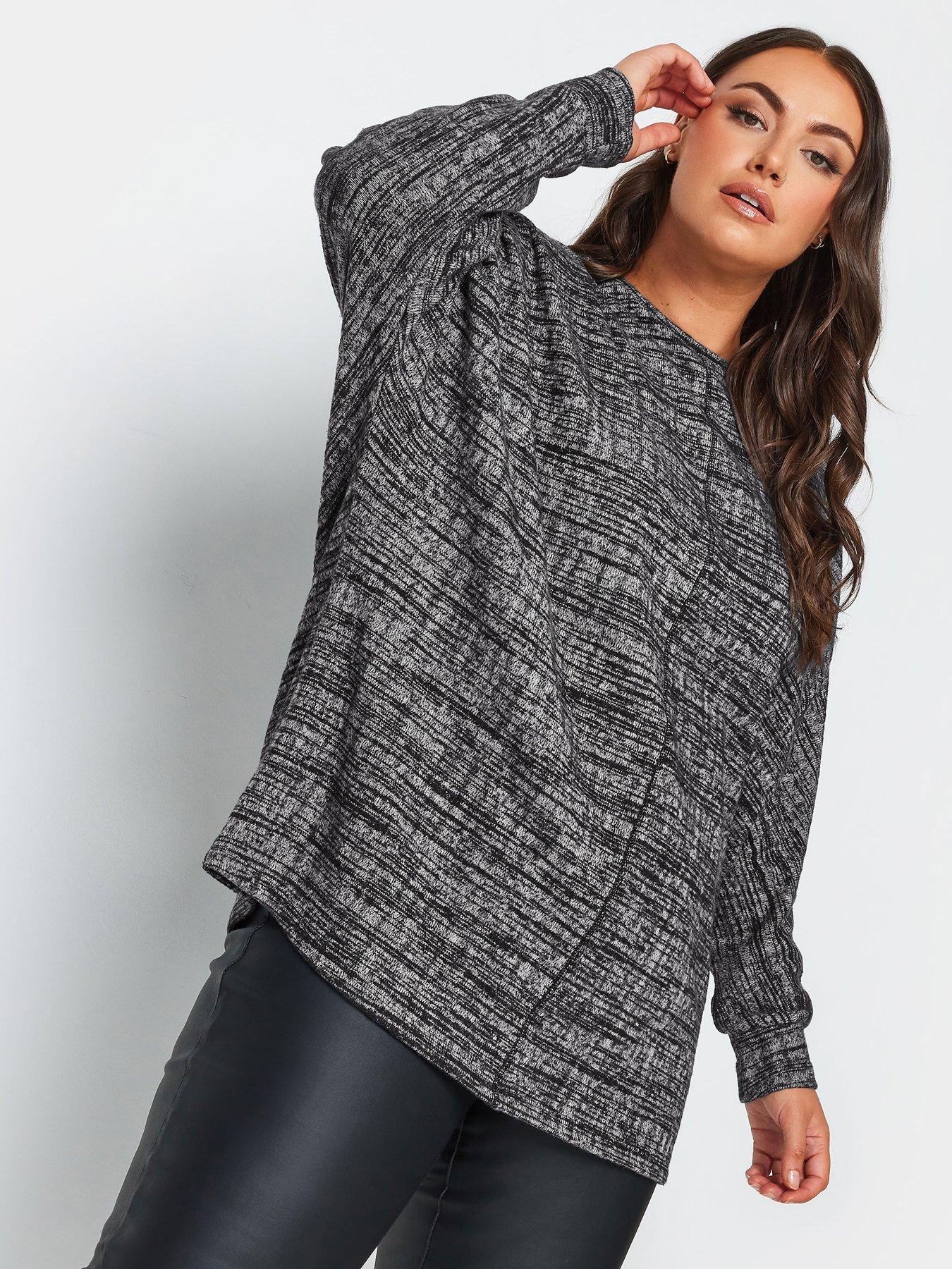 Image 1 of 4 of Yours Soft Touch Marl Front Seam Ls Top