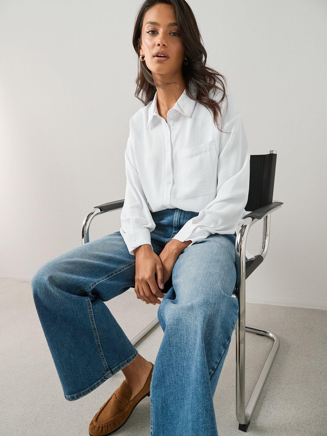 The Very Collection Oversized Boyfriend Shirt - White
