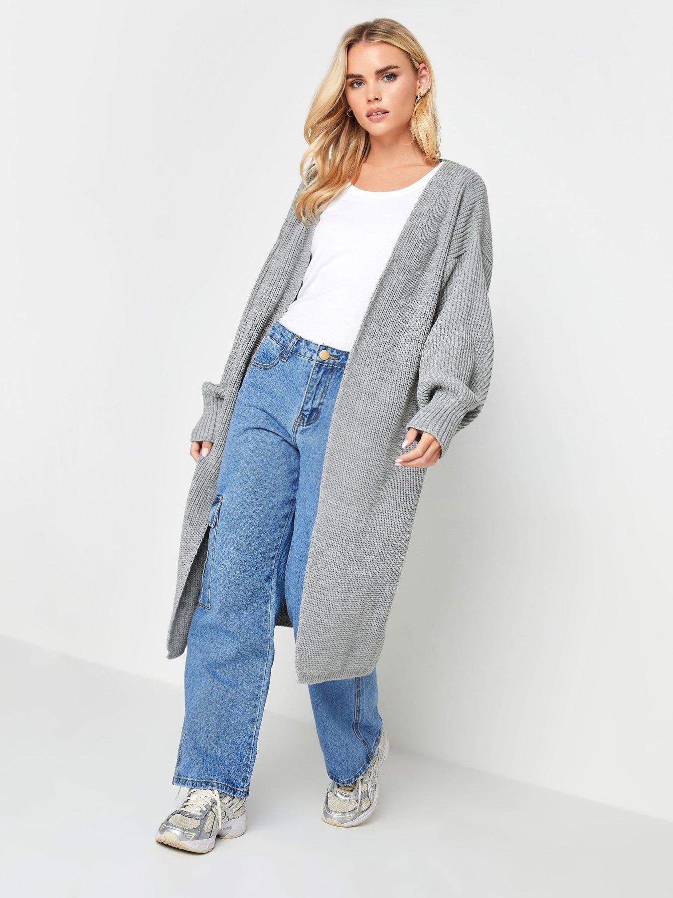 Grey balloon shop sleeve cardigan