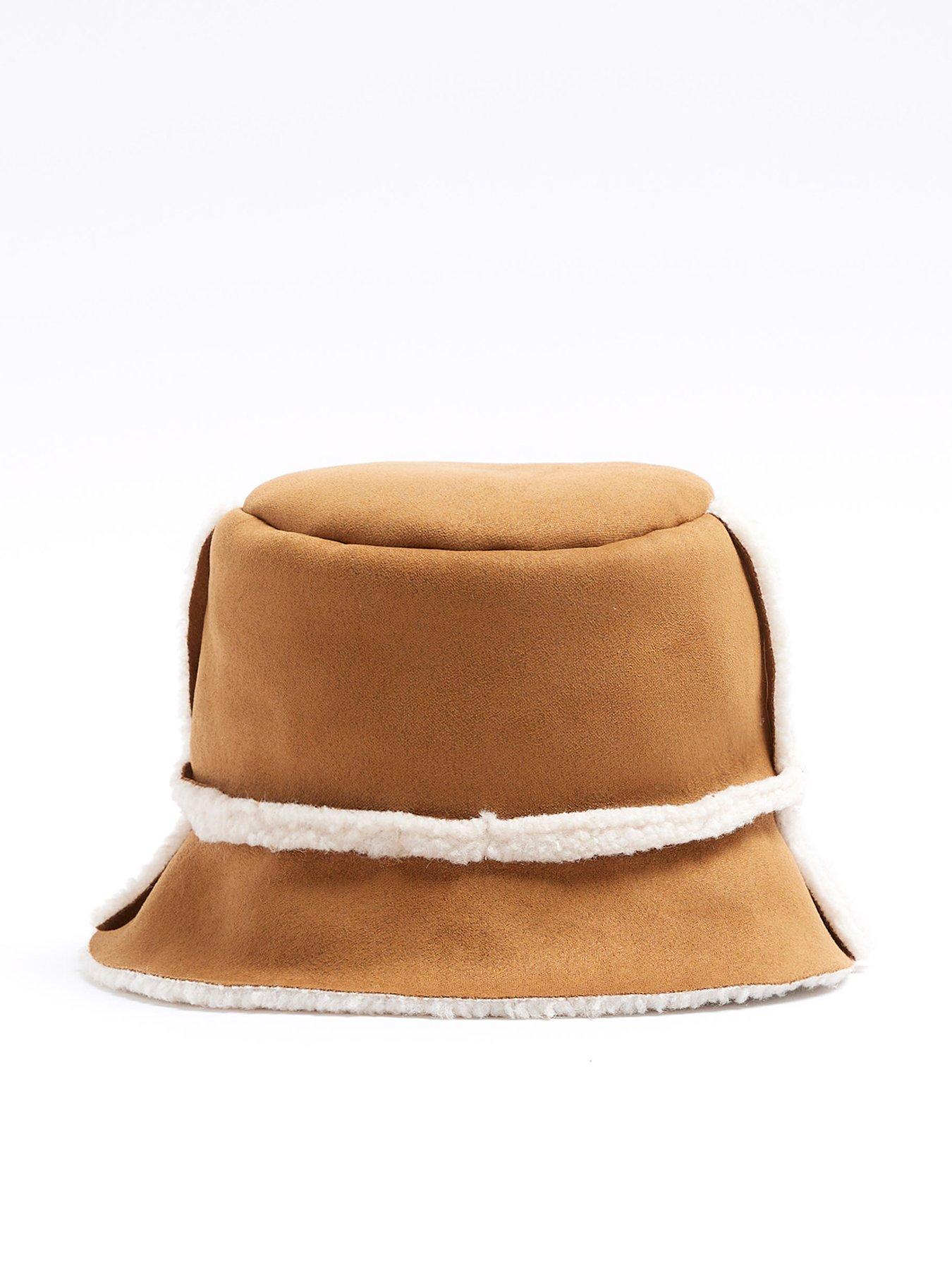 Borg Pu Bucket Hat Beige