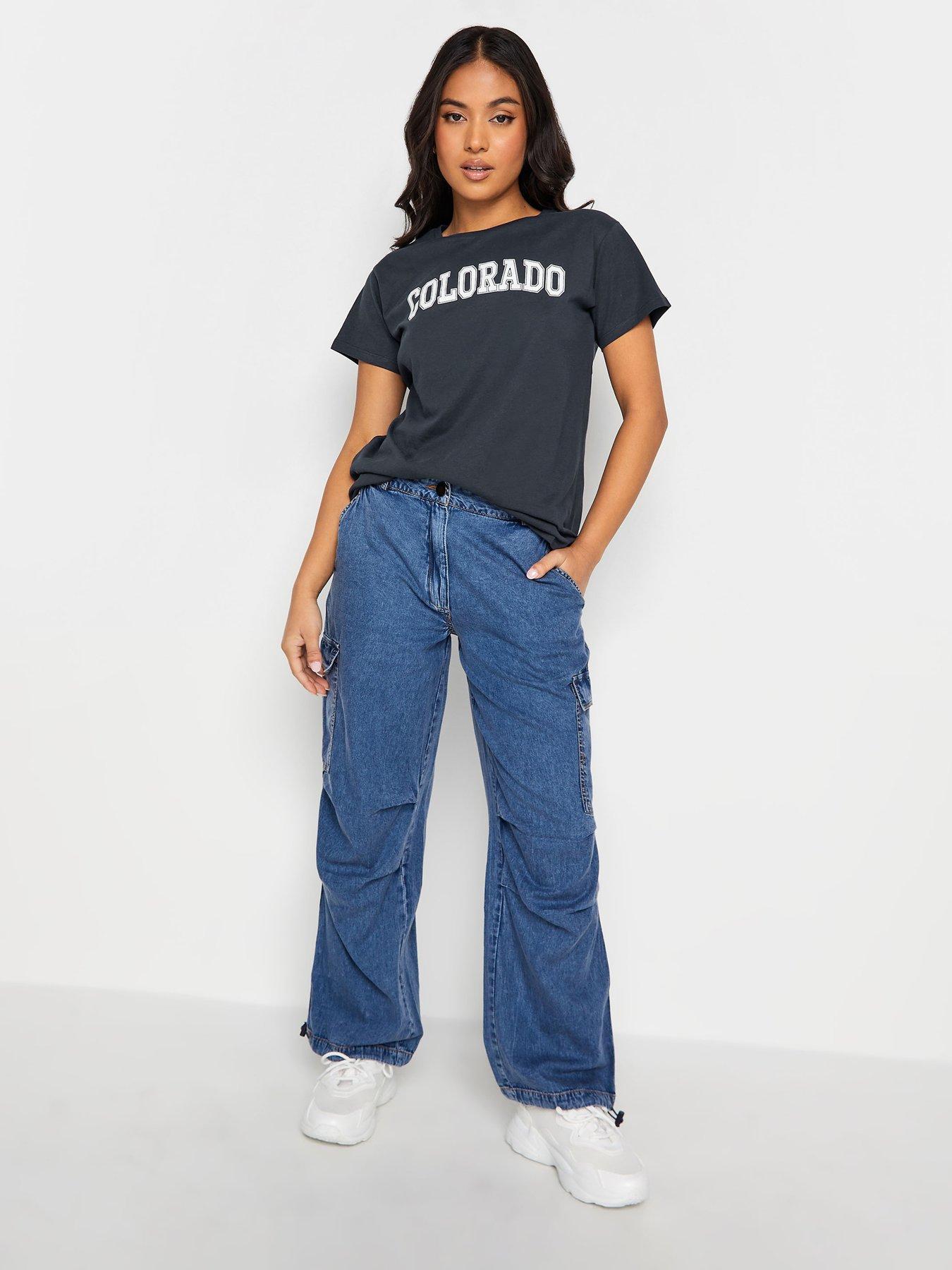 Colorado 14er Short Sleeve T-Shirt – Features All 53 Colorado 14,000ft Mountains (2XL, Navy Blue)