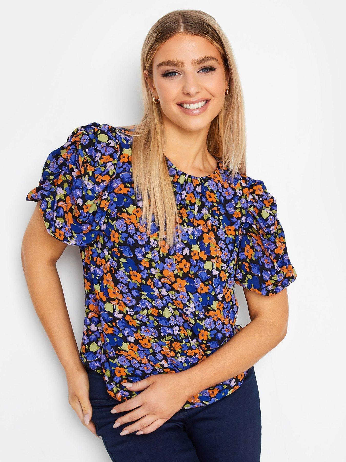 MIKEL RIBBED FLORAL SLEEVE BLOUSE main image 1