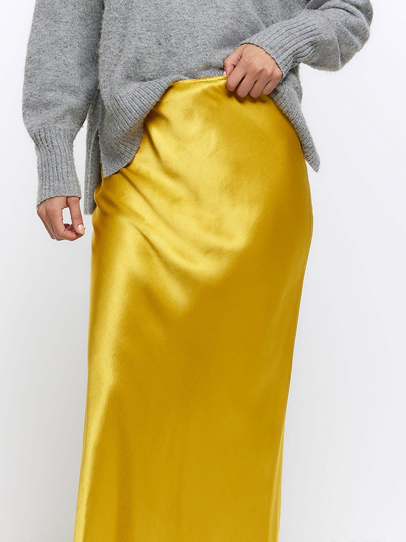 Bias Maxi Skirt Dark Yellow